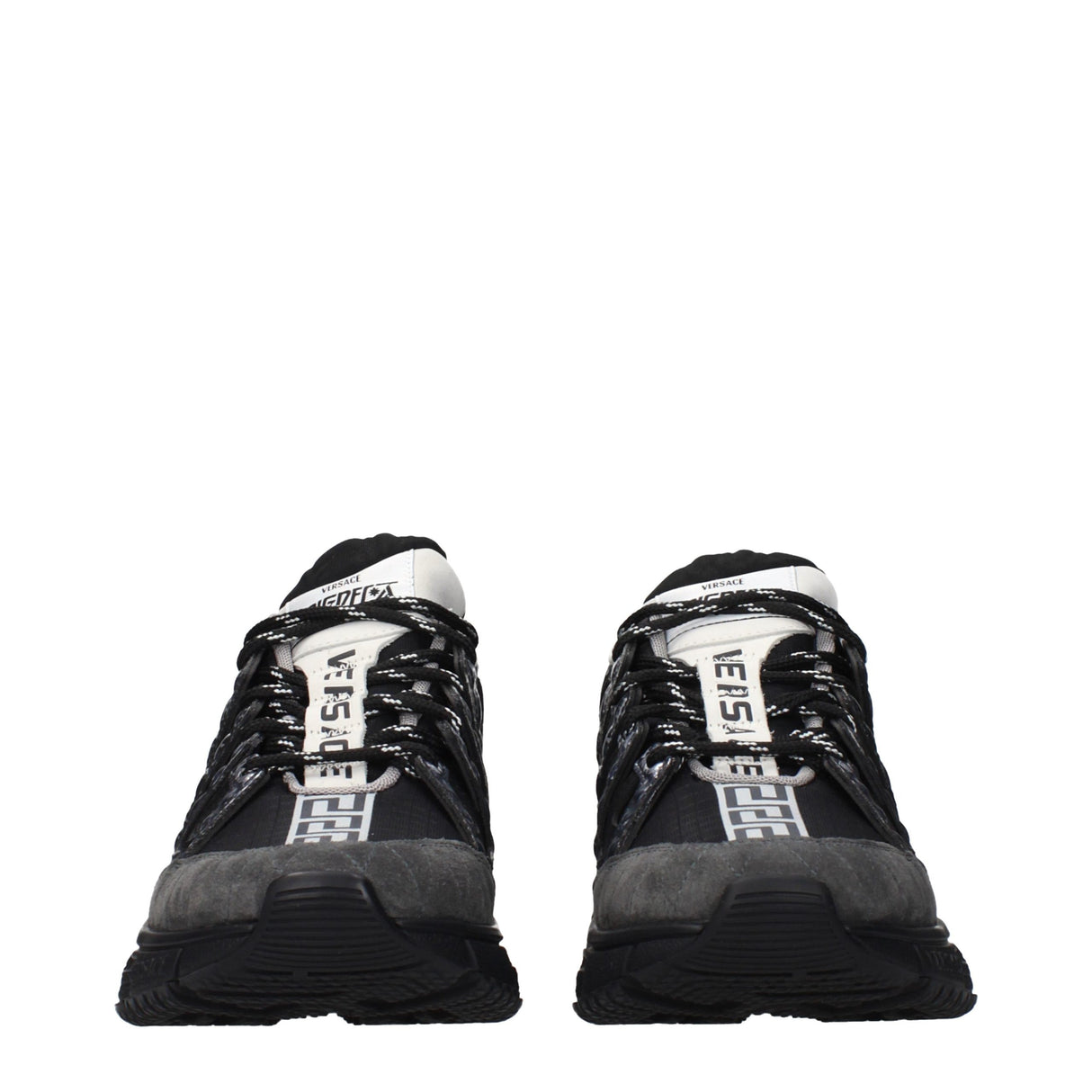 Versace Black Fabric Athletic Sneakers