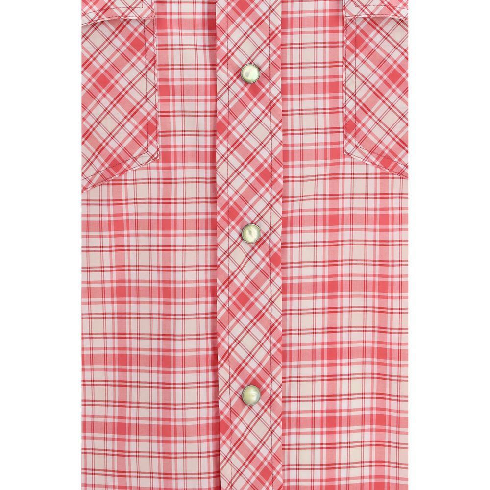 Versace Red Cotton Pattern Shirt