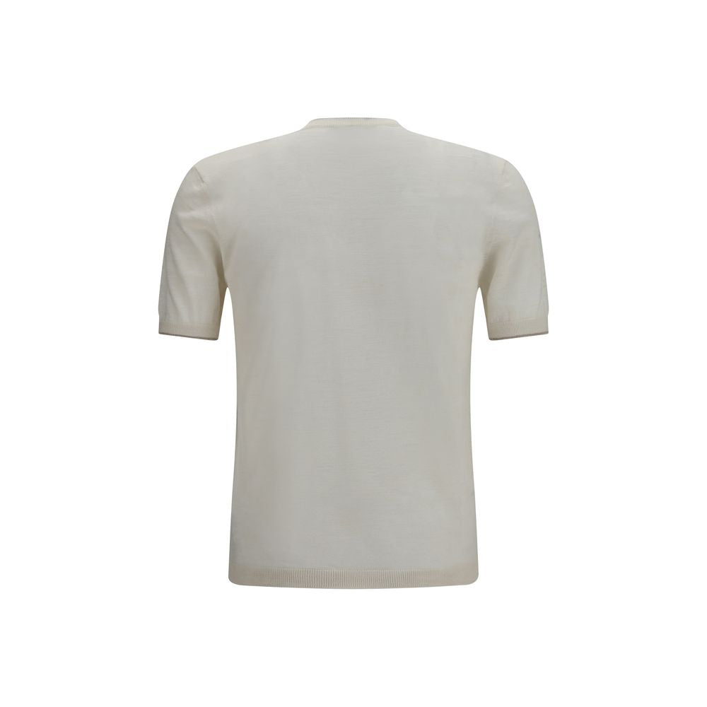 Brooksfield White Linen Shortsleeve Shirt