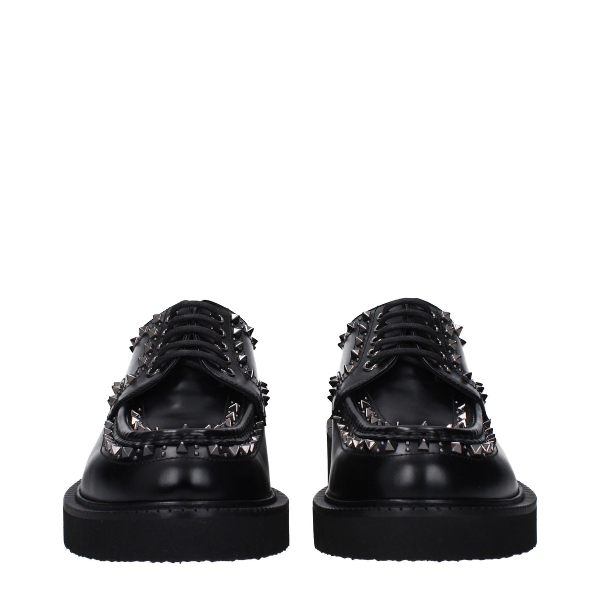 Valentino Garavani Black Leather Oxfords And Derbies