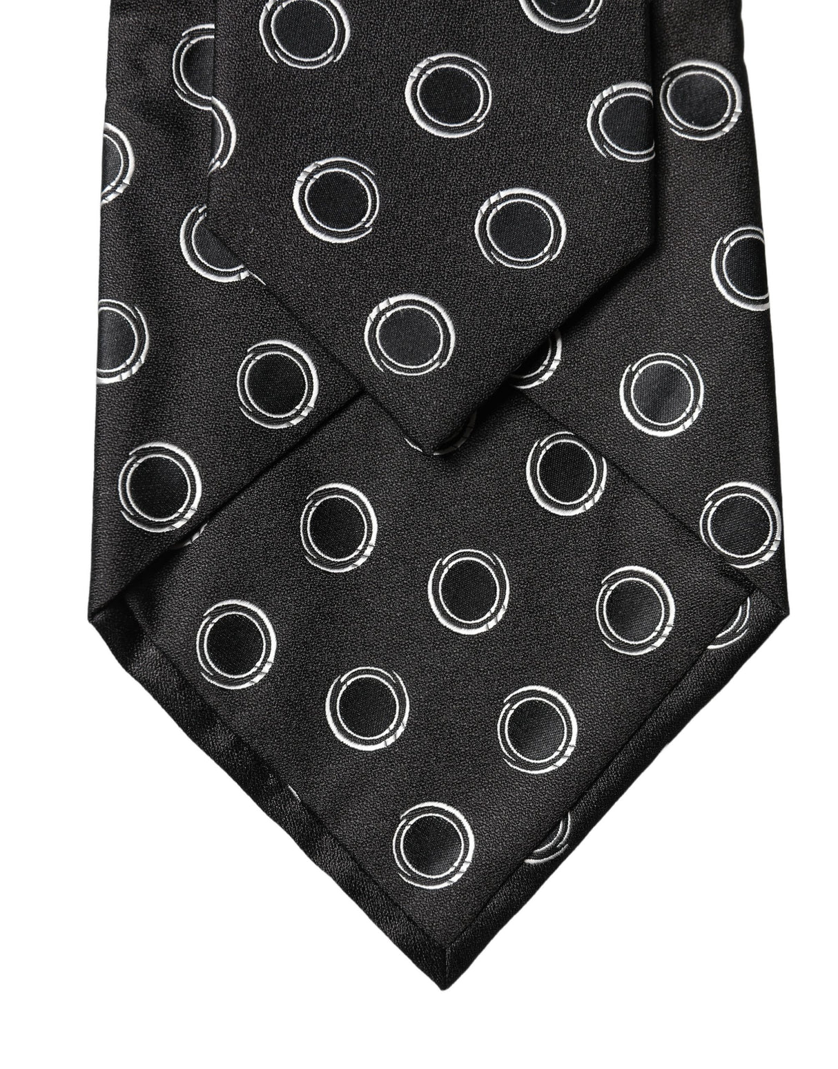 Dolce & Gabbana Black White Polka Dot Silk Adjustable Women Necktie Tie