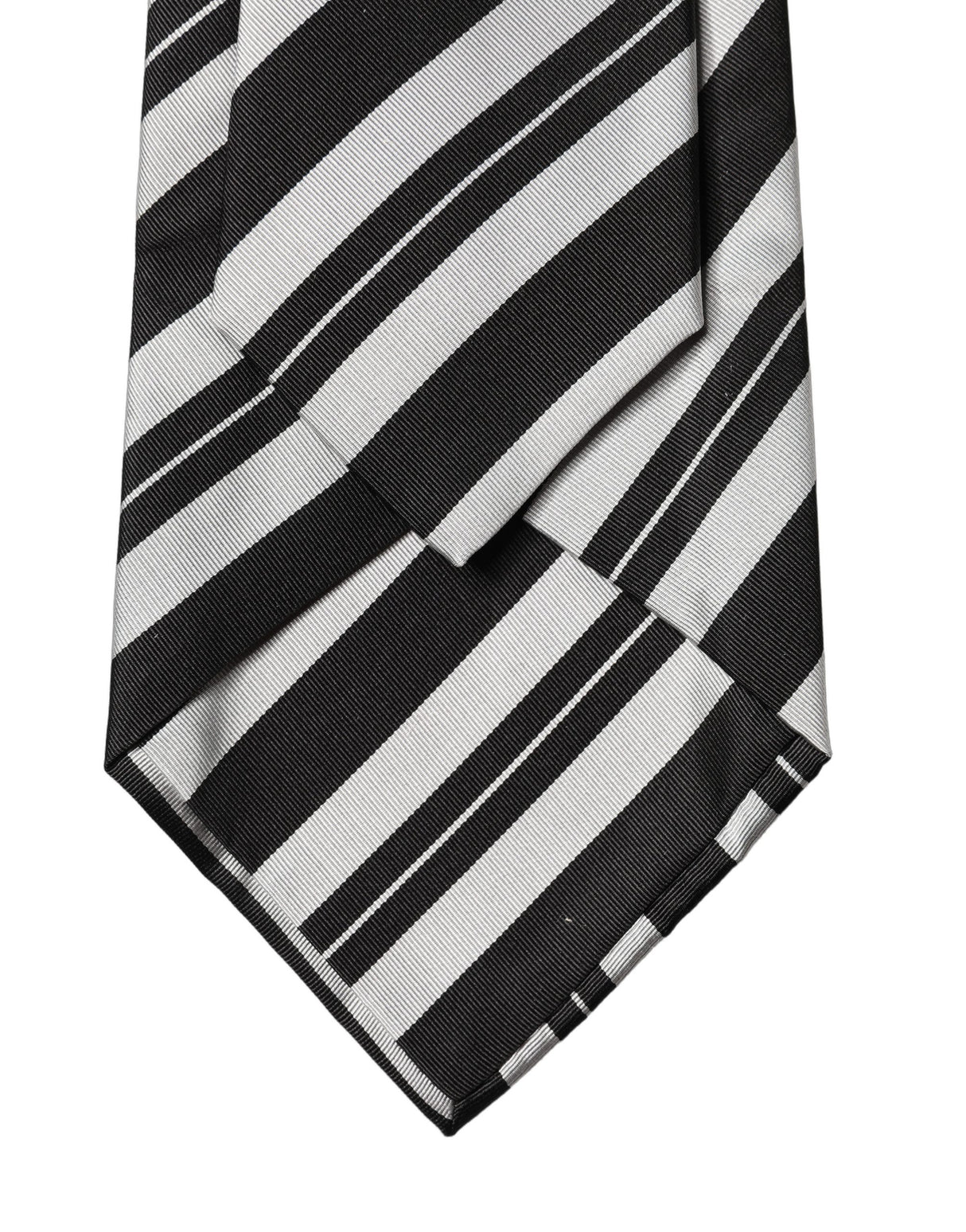 Dolce & Gabbana Black White Stripes Silk Adjustable Women Necktie Tie