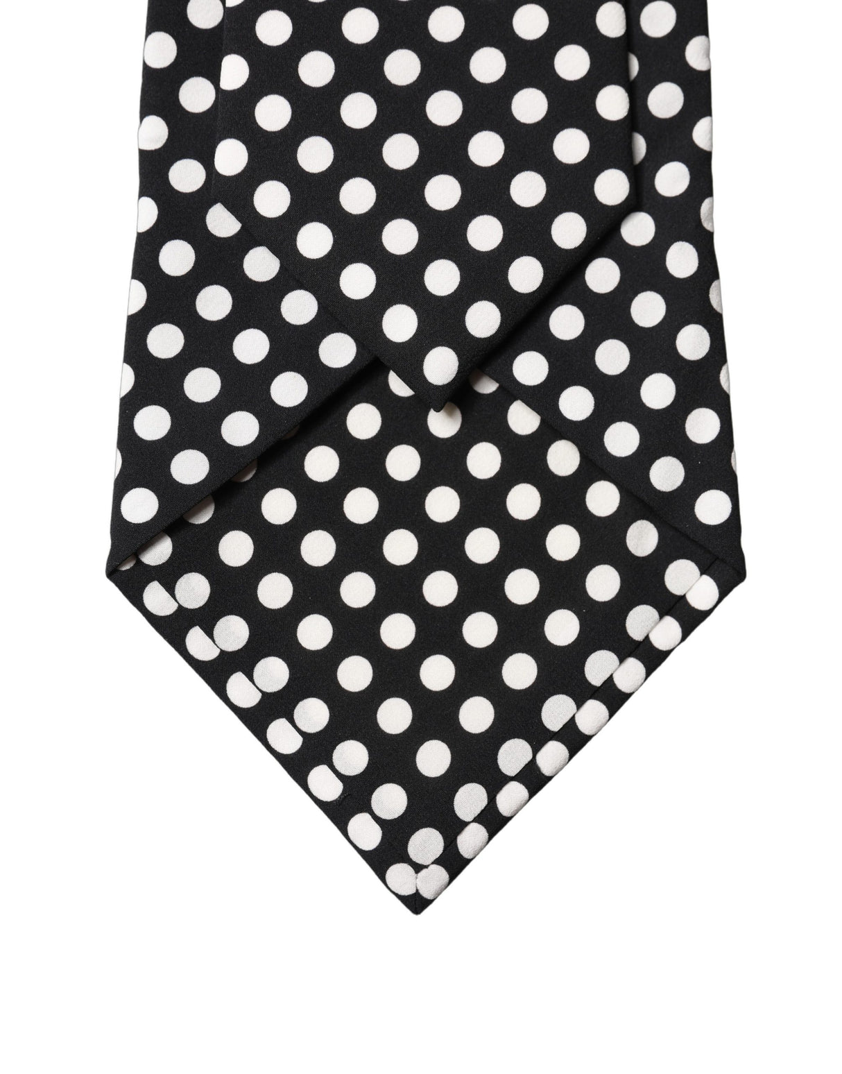 Dolce & Gabbana Black White Polka Dot Silk Adjustable Women Necktie Tie