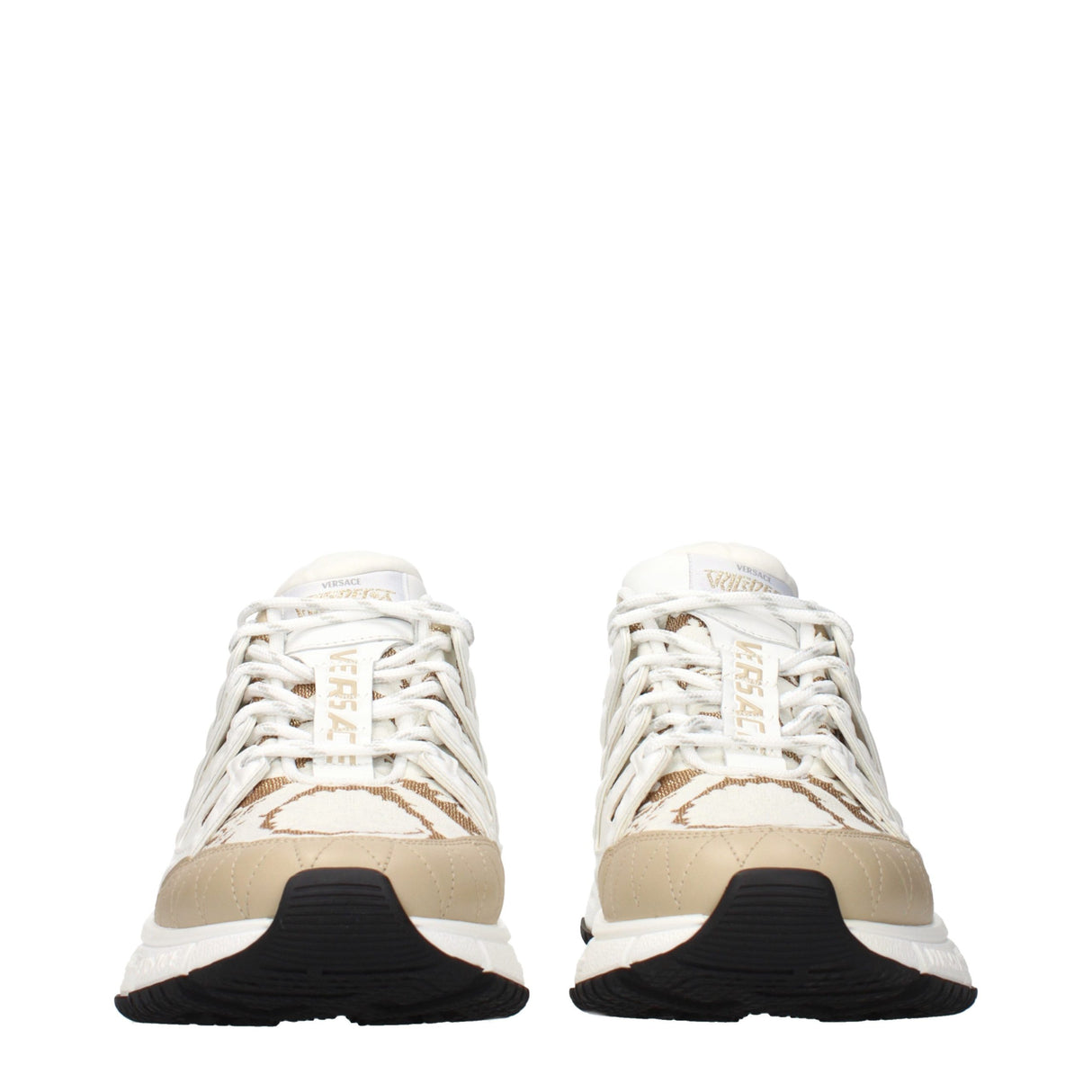 Versace White Fabric Athletic Sneakers