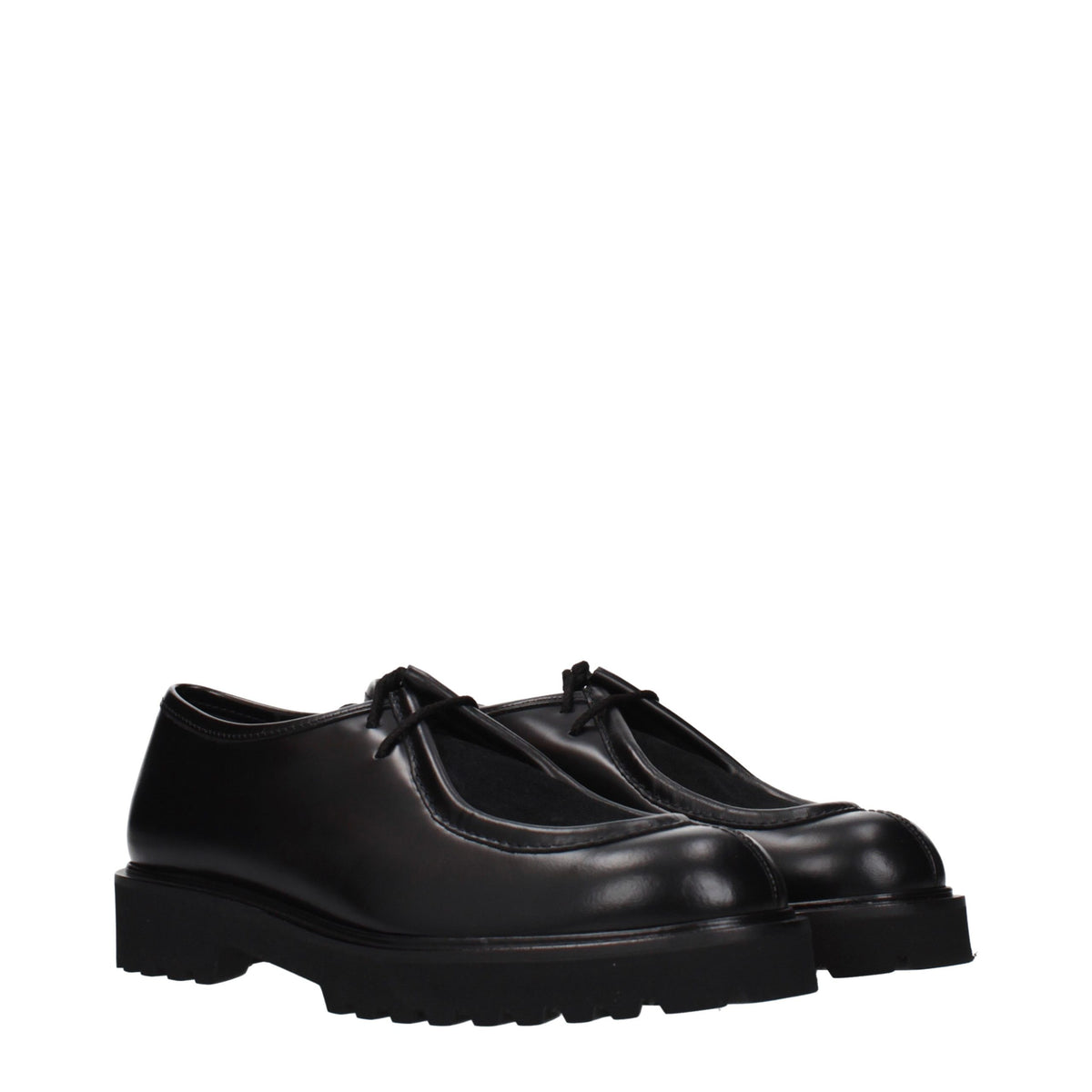 Max Mara Black Leather Oxfords And Derbies