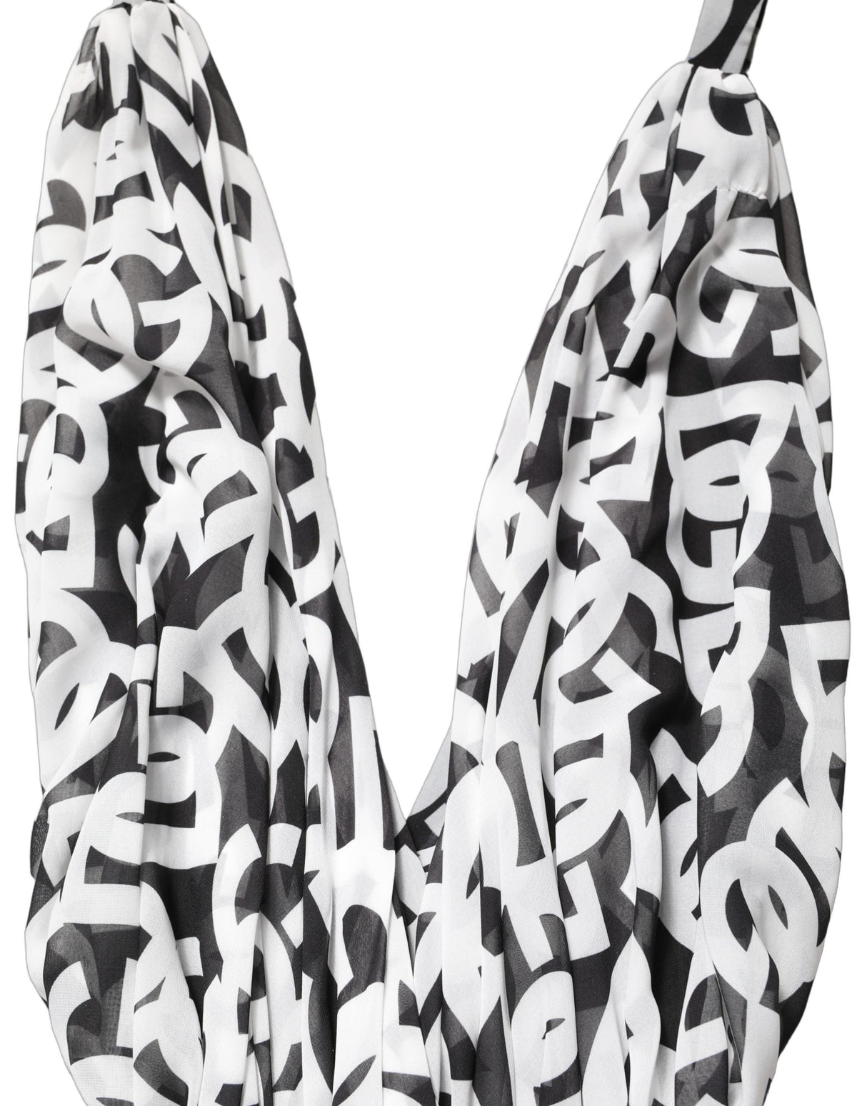 Dolce & Gabbana Black White Logo Sleeveless Floor Length Maxi Dress