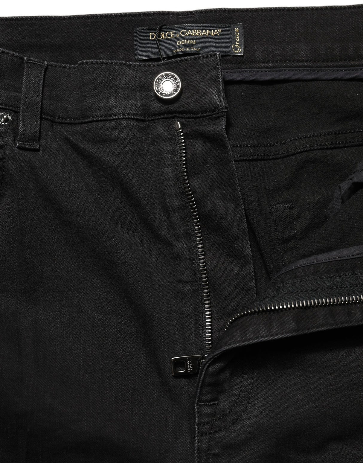 Dolce & Gabbana Black Skinny Cotton High Waist Denim Jeans