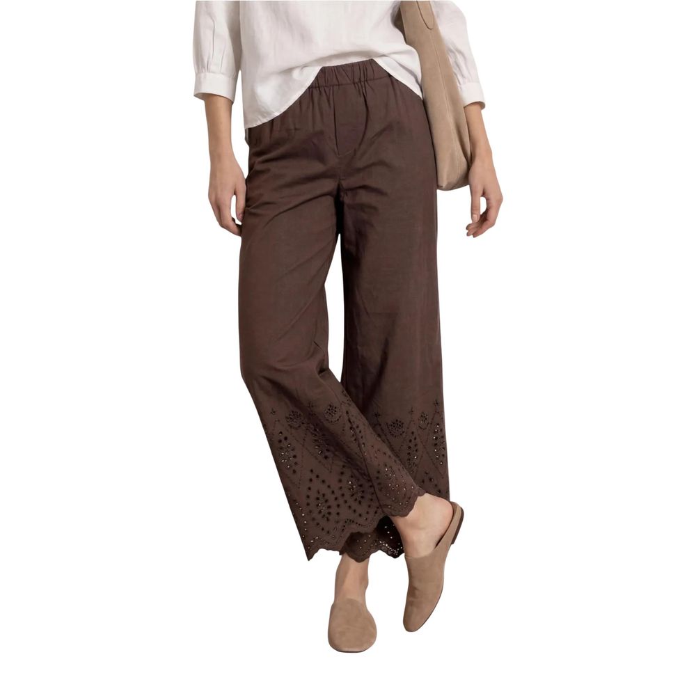 Street One Brown Cotton Casual Pants