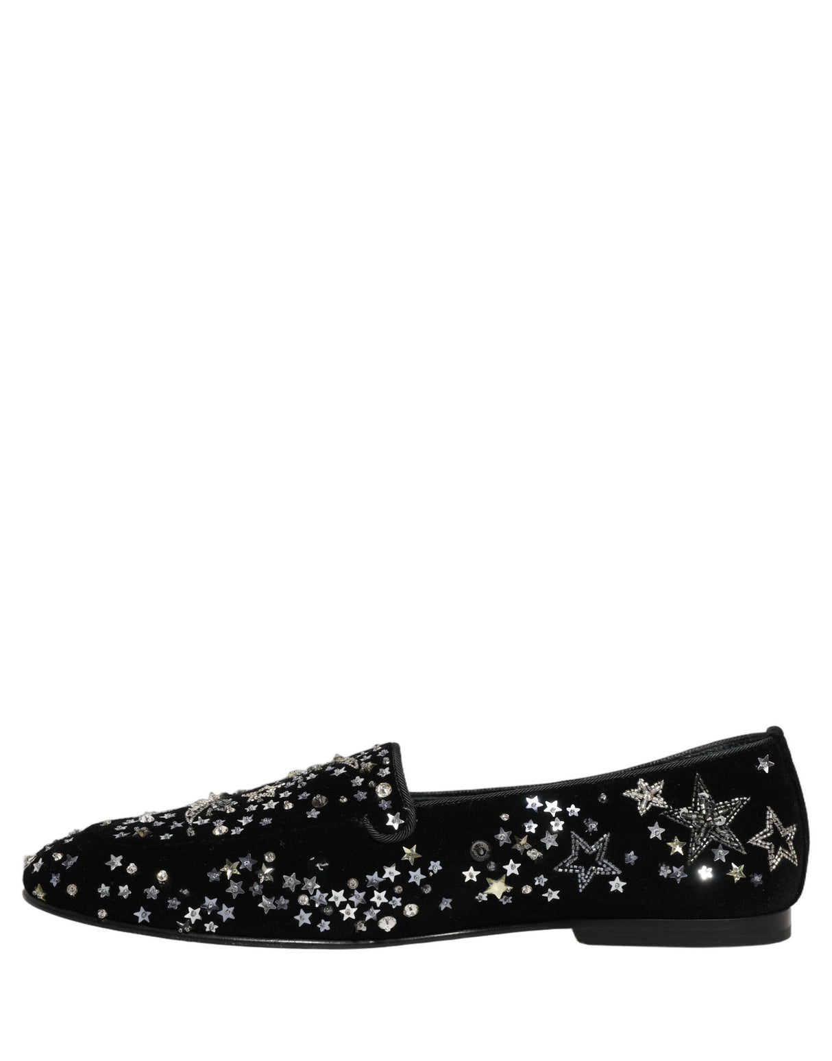 Dolce & Gabbana Black Crystal Embellished Dress Loafers Shoes
