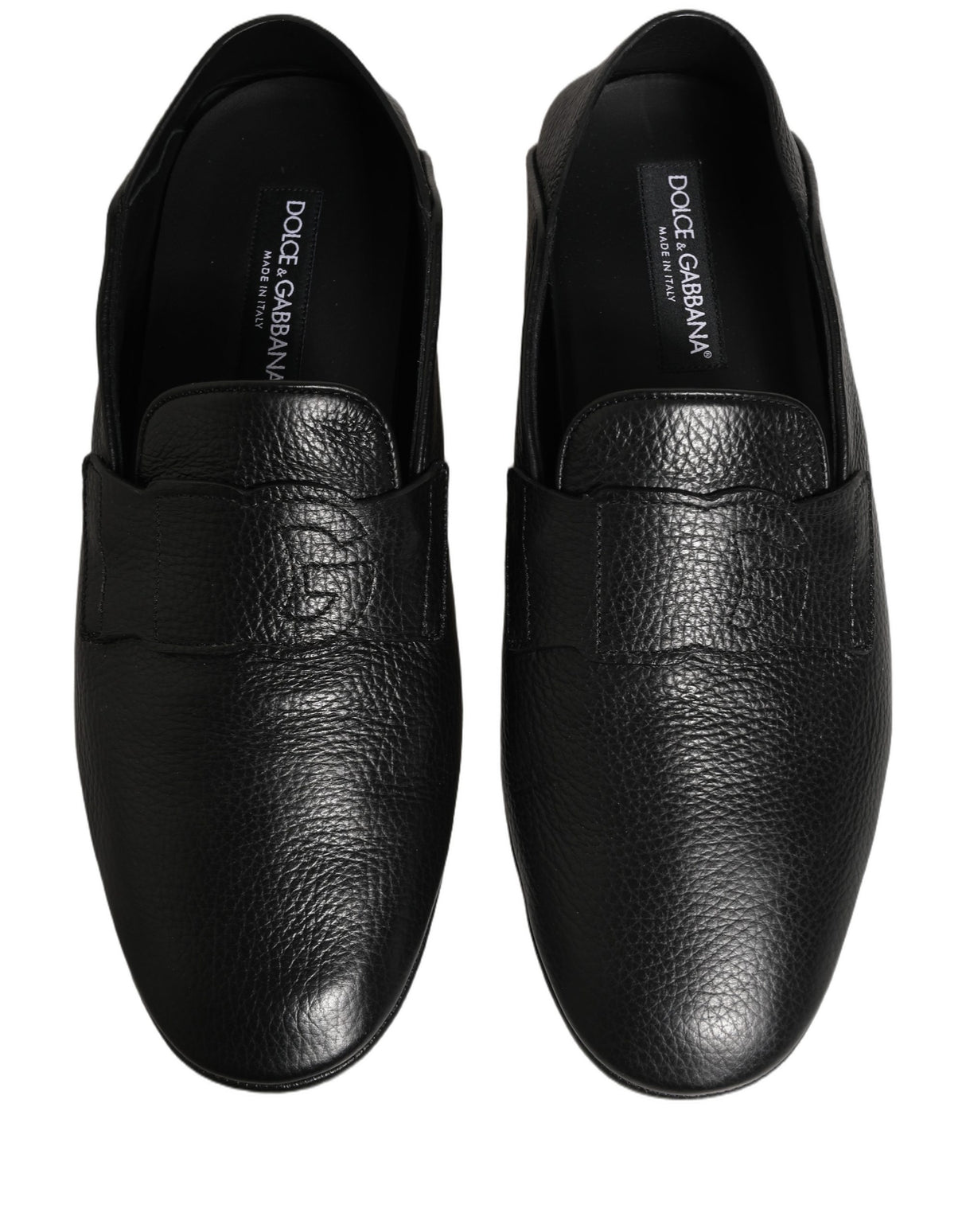 Dolce & Gabbana Black Deerskin Leather Driver Loafers Shoes