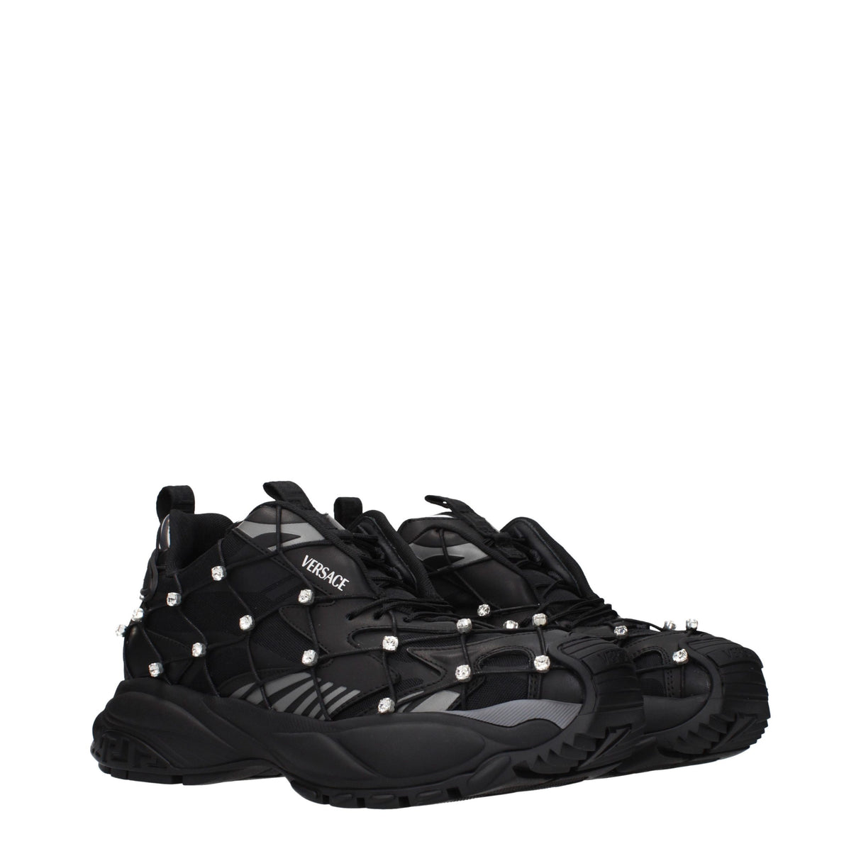 Versace Black Fabric Sneakers
