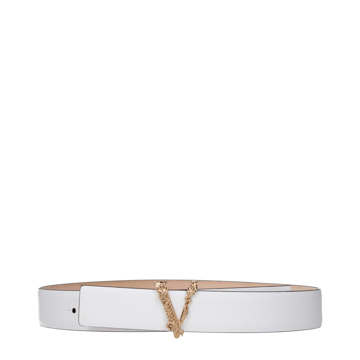 Versace White Leather Regular Belt