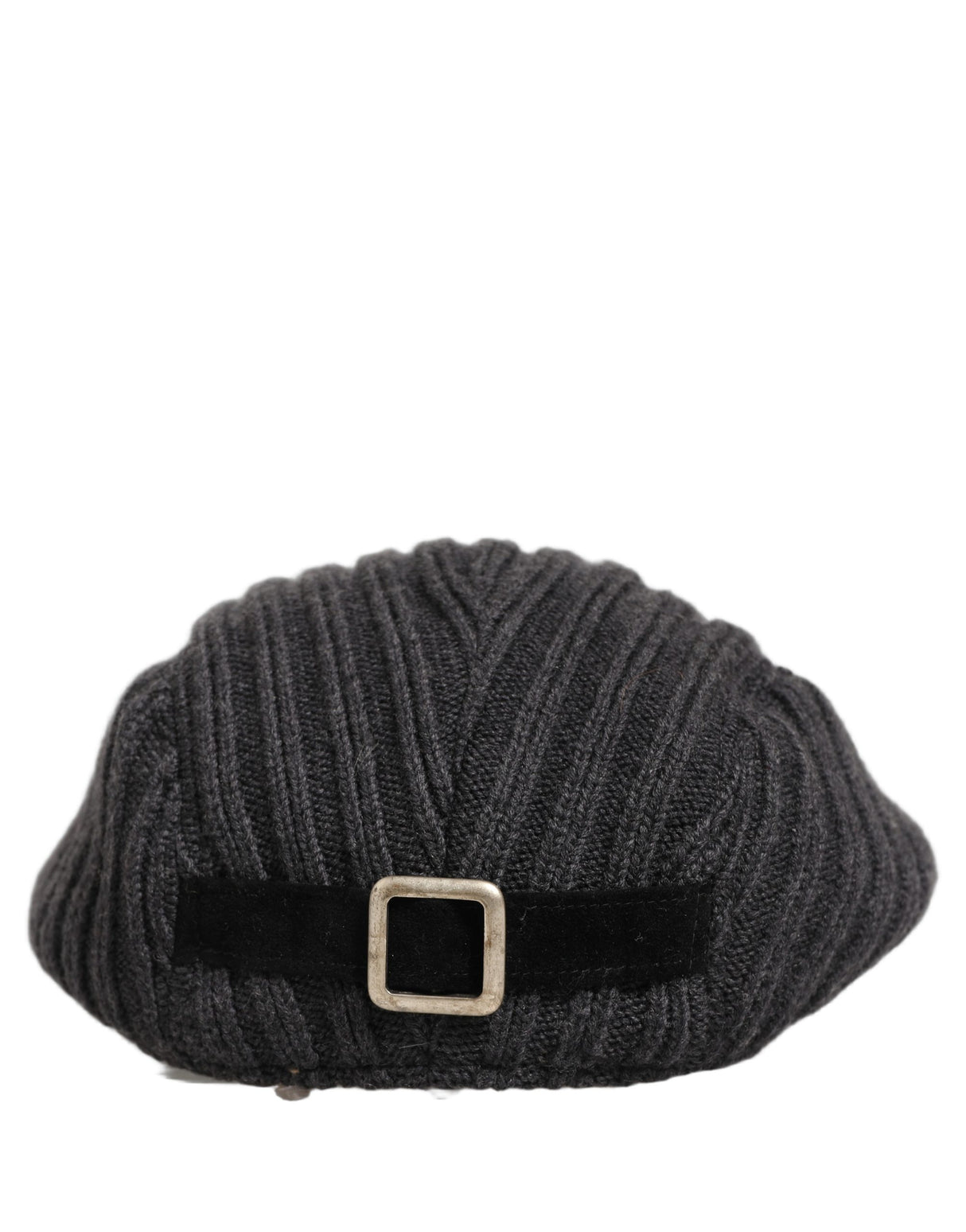 Dolce & Gabbana Men Dark Gray Wool Knitted Newsboy Capello Hat