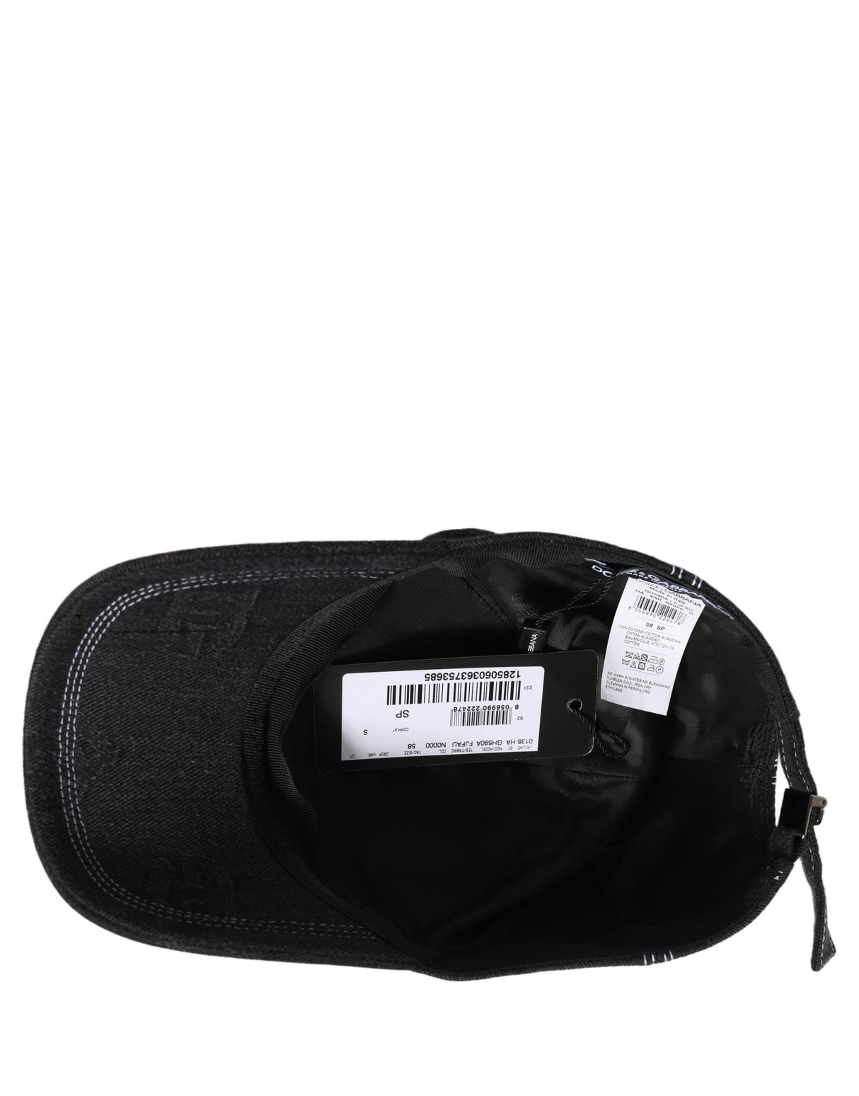 Dolce & Gabbana Men Black Cotton 6 Panel Baseball Capello Hat