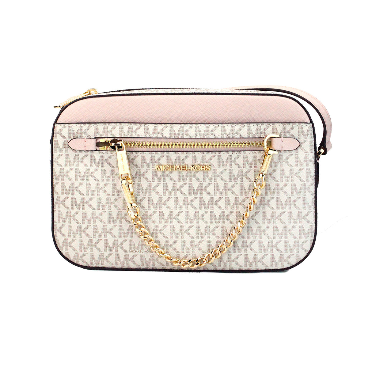 Michael Kors Adult Saffiano Leather Chain Zip Crossbody Handbag