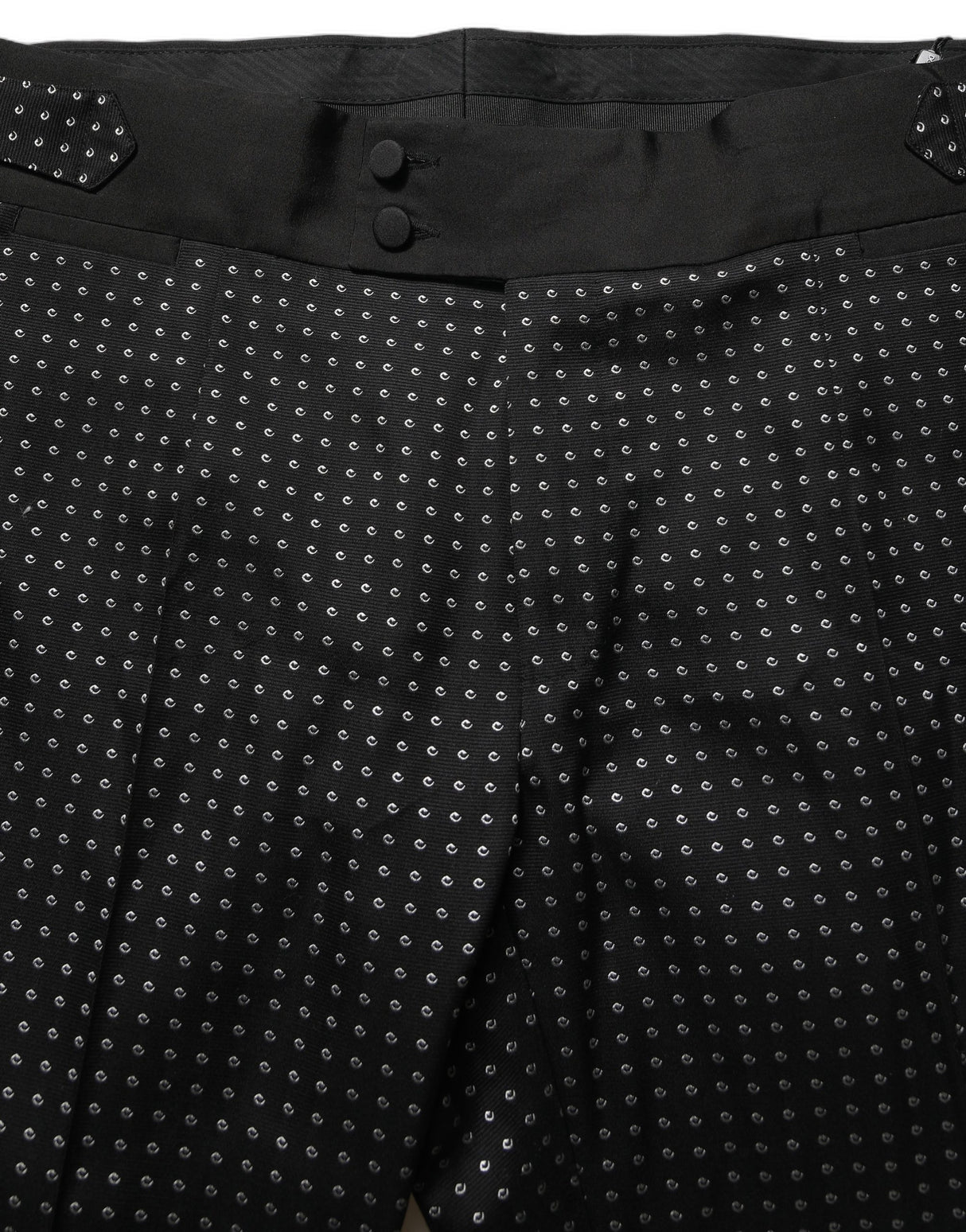 Dolce & Gabbana Black Polka Dot Cotton Dress Trouser Pants