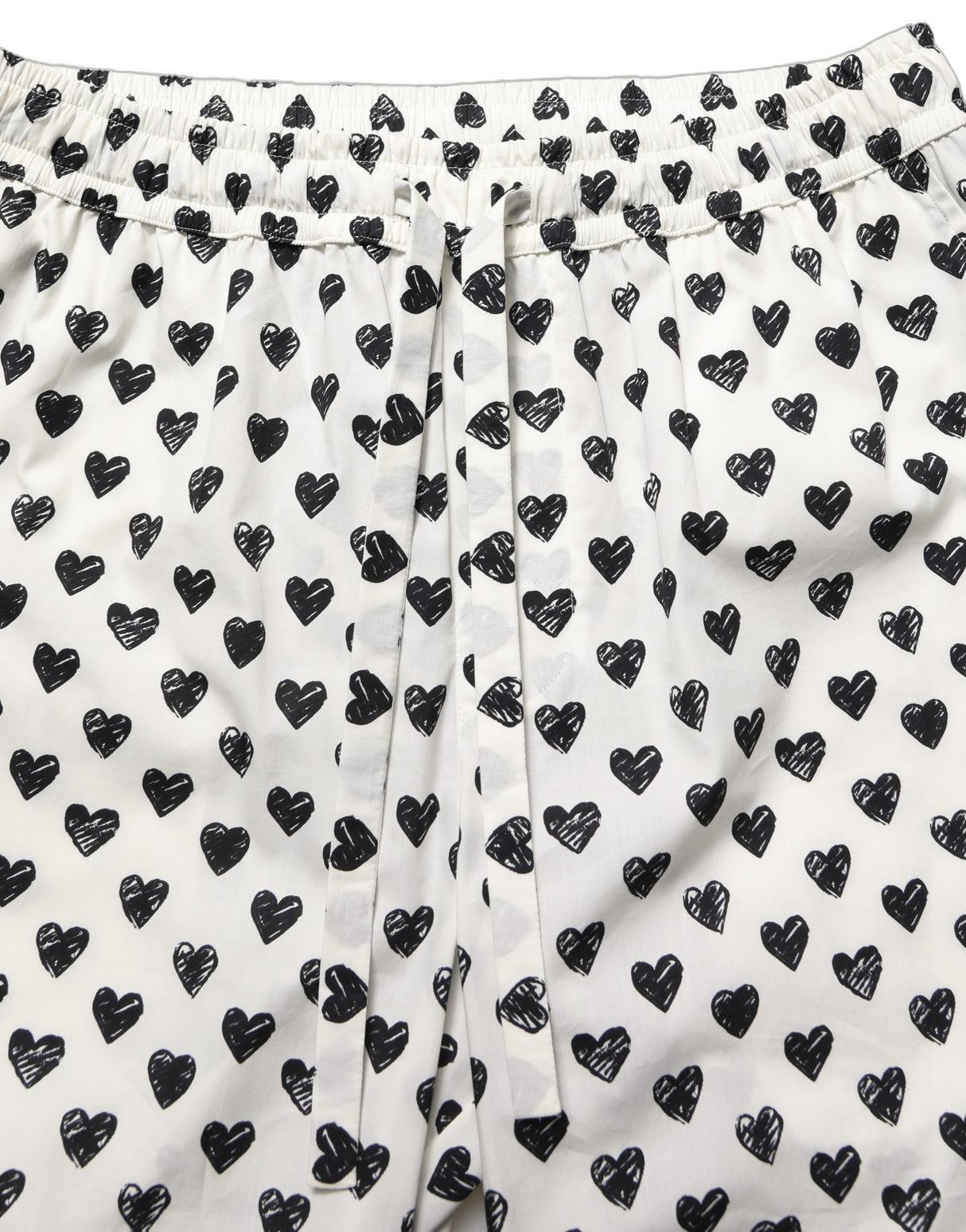 Dolce & Gabbana White Graphic Heart Print Men Trousers Pants
