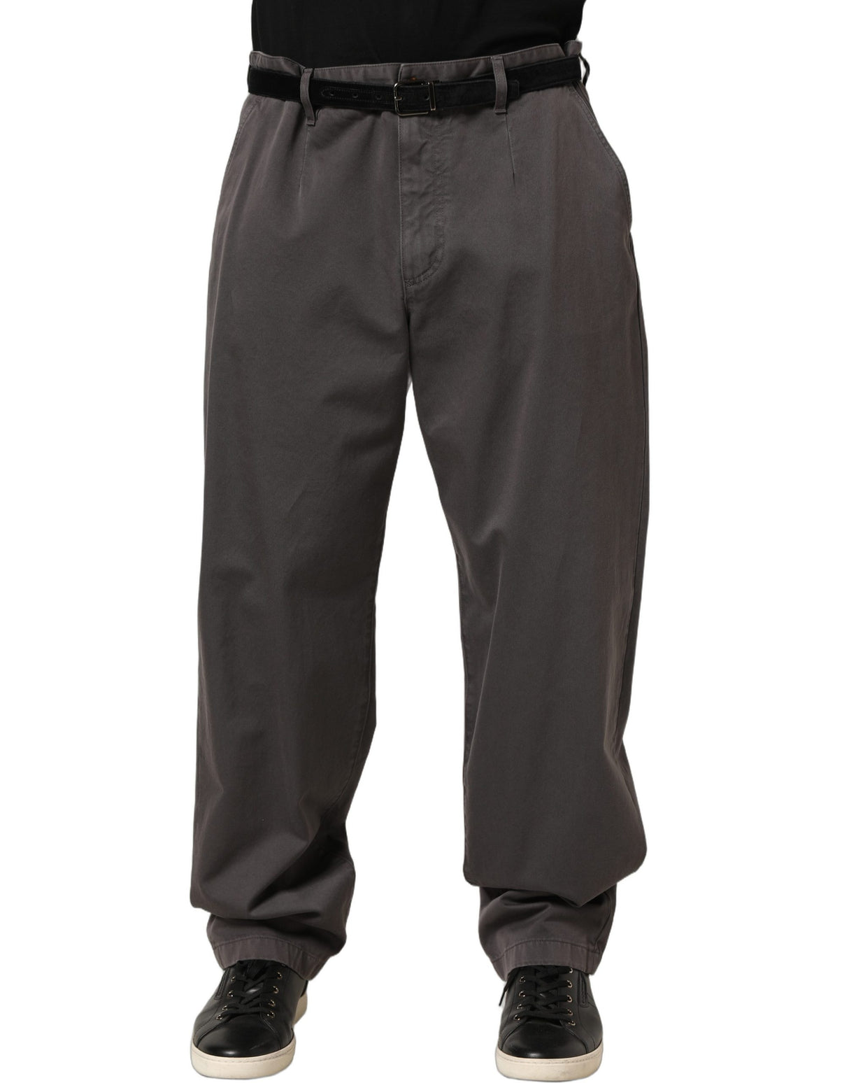 Dolce & Gabbana Dark Gray MidWaist Straight Men Trouser Pants