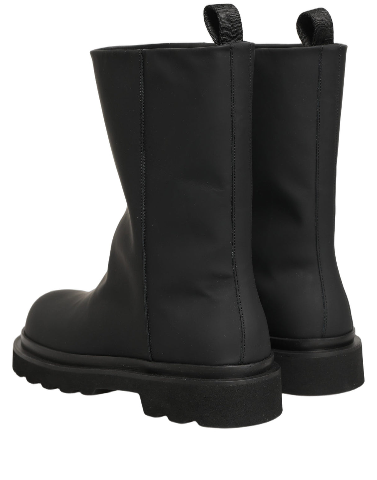 Dolce & Gabbana Black Leather Mid Calf Chunky Men Boots Shoes