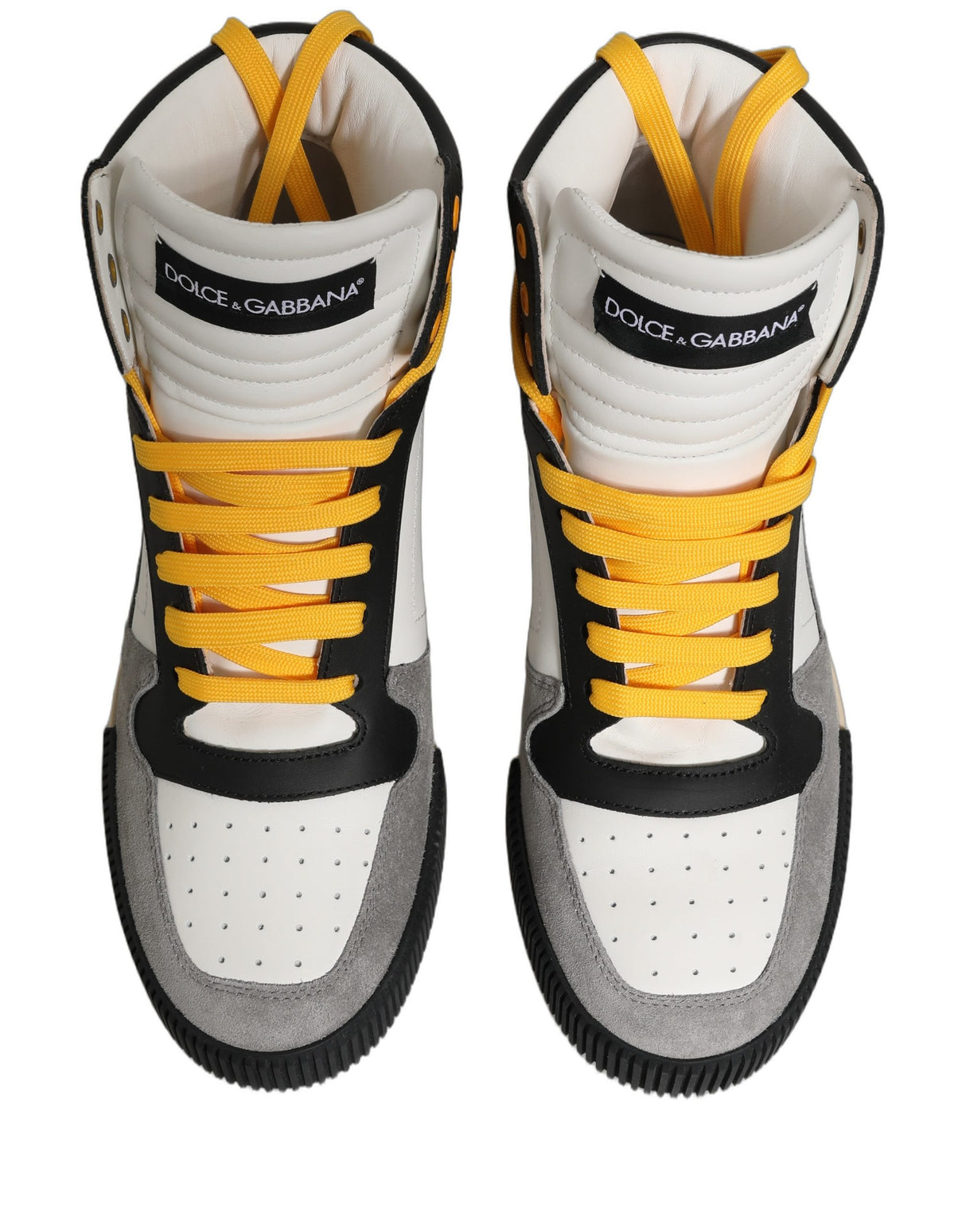 Dolce & Gabbana Multicolor Leather High Top Sneakers Shoes