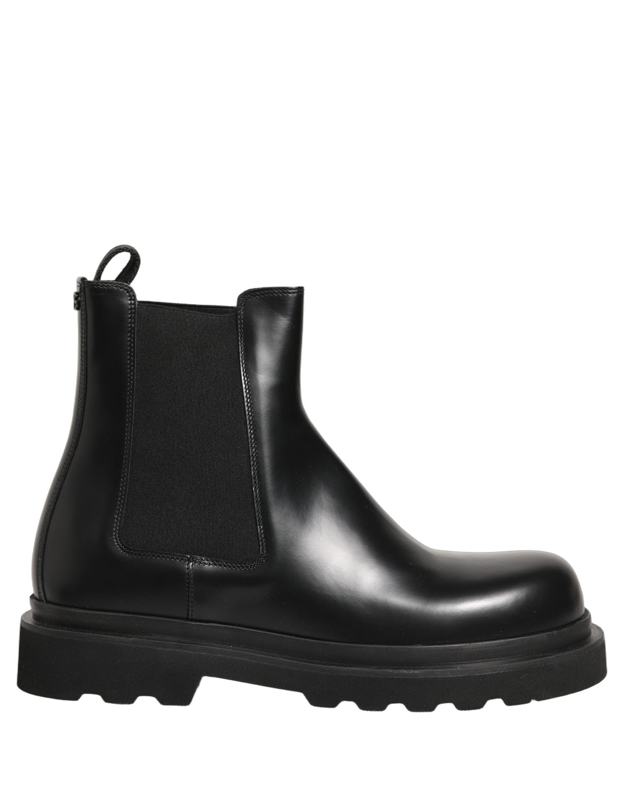 Dolce & Gabbana Black Chelsea Boots Leather Slip On Men Shoes