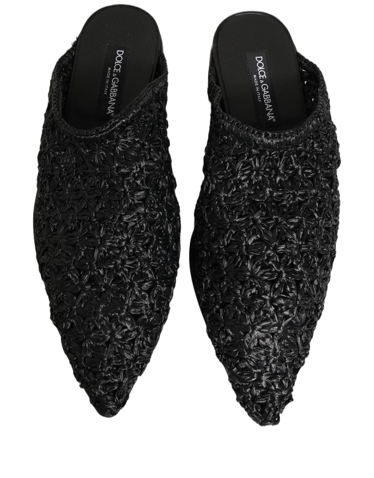 Dolce & Gabbana Black Mules Slides Slippers Men Flats Shoes