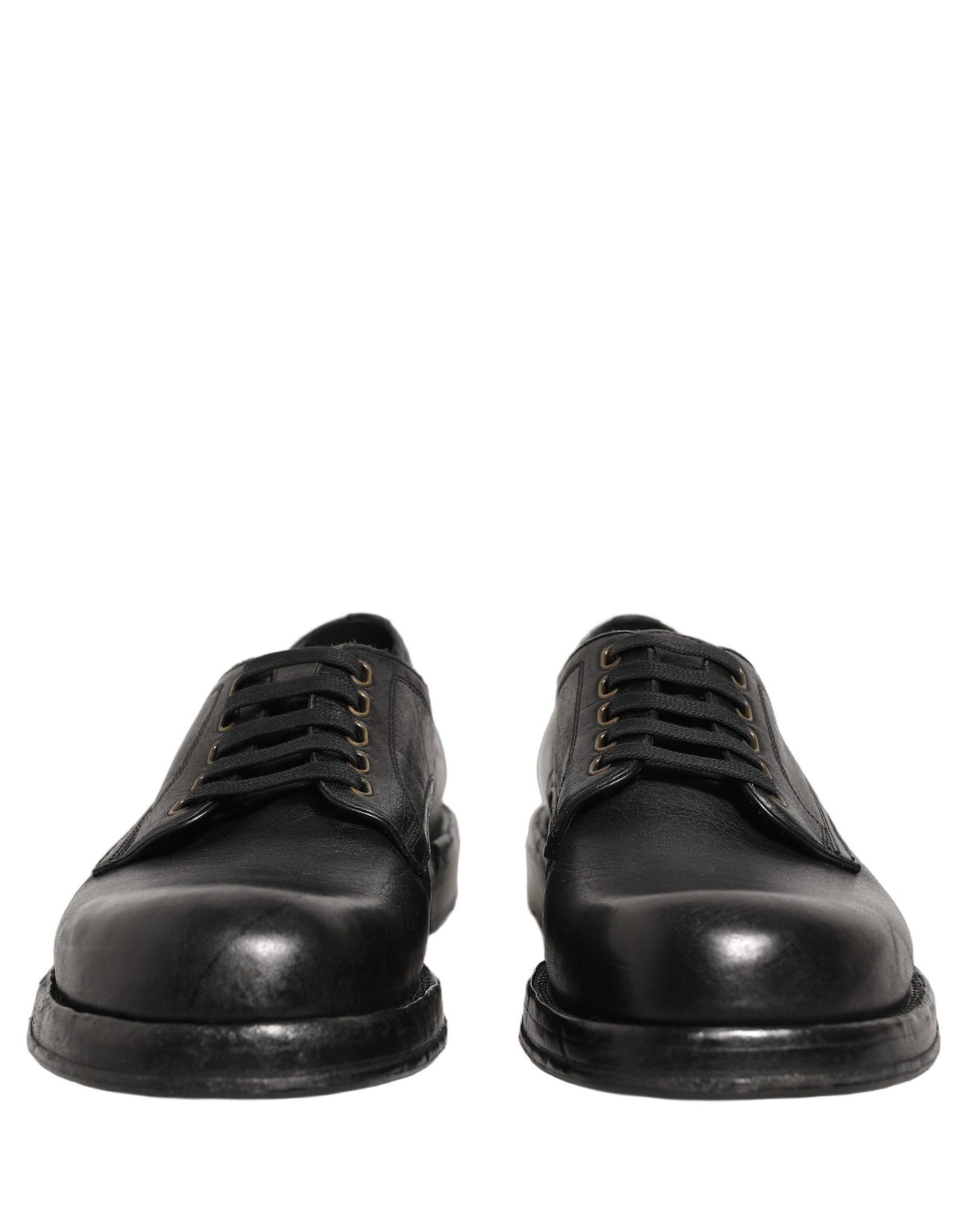 Dolce & Gabbana Black Leather Lace Up Derby Dress Men Shoes