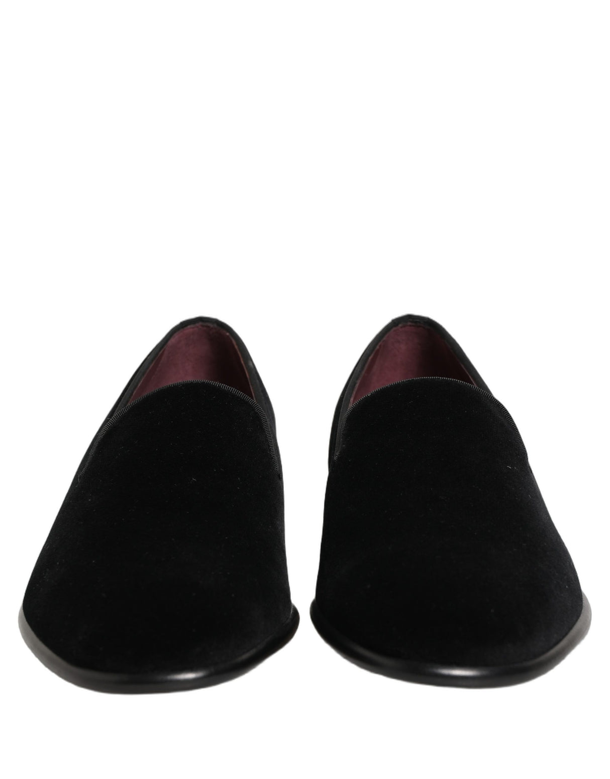Dolce & Gabbana Black Velvet Loafers Formal Men Dress Shoes