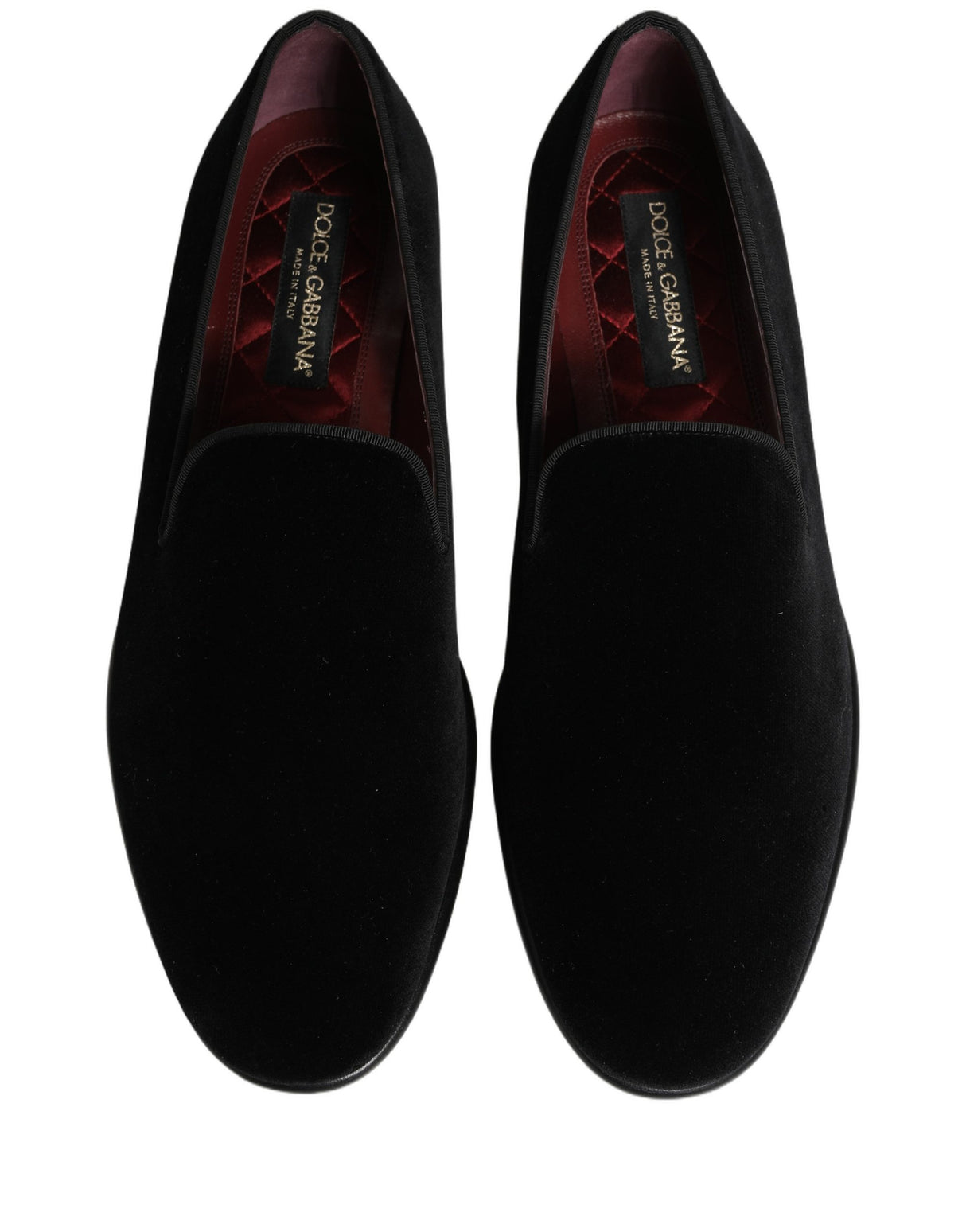 Dolce & Gabbana Black Velvet Loafers Formal Men Dress Shoes