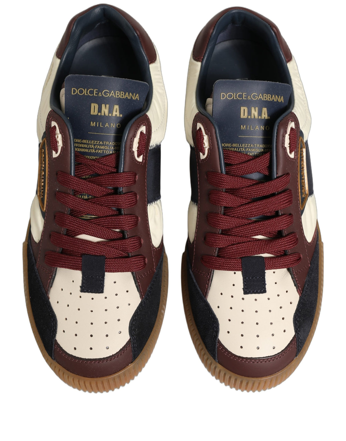 Dolce & Gabbana Multicolor Leather MIAMI Low Top Men Sneakers Shoes