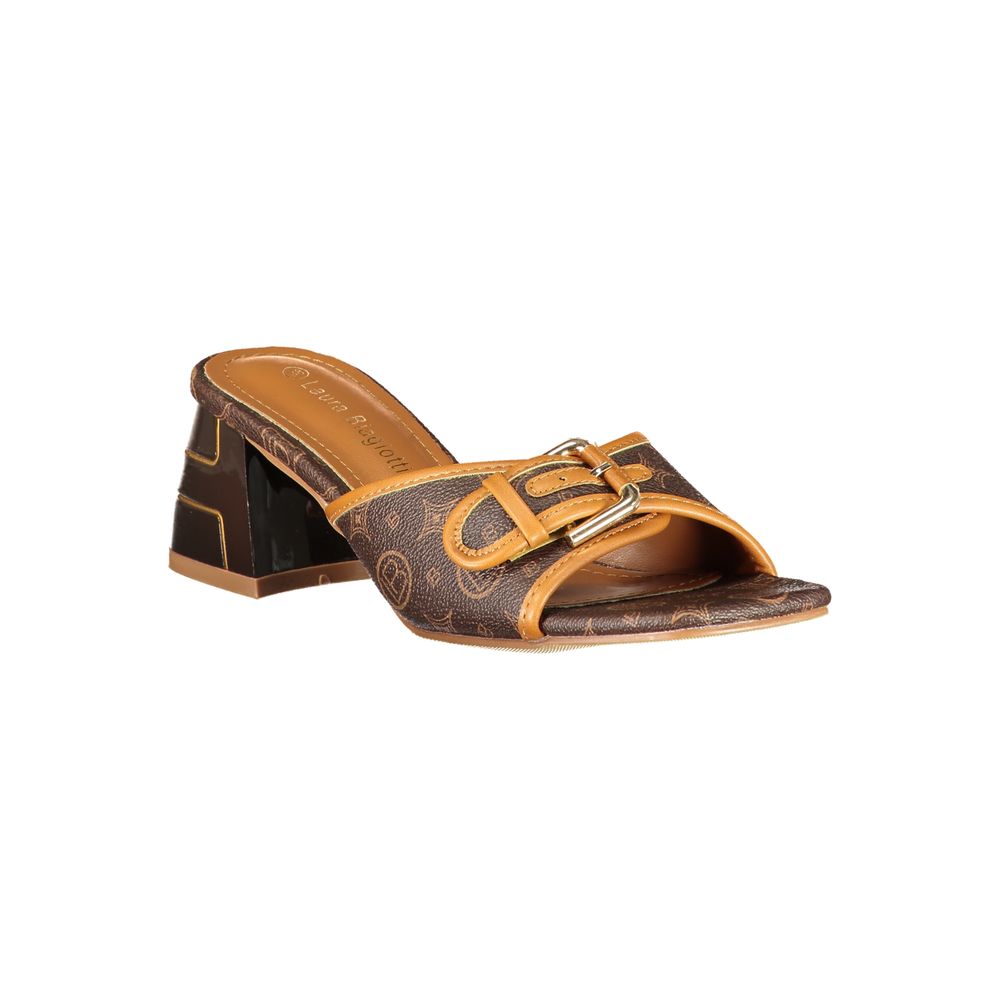 Laura Biagiotti Brown Polyurethane Women Sandal