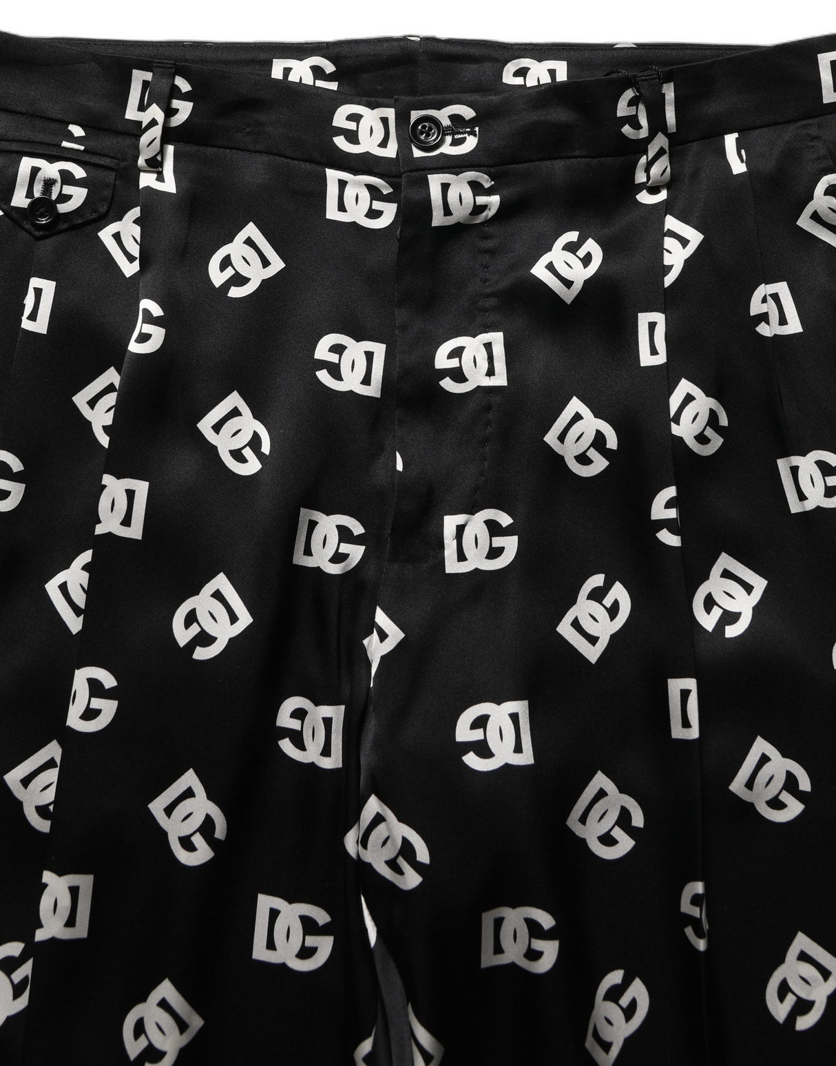 Dolce & Gabbana Black Silk Skinny Leg Dress Men Trouser Pants
