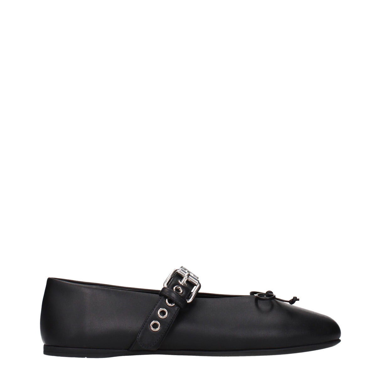 Miu Miu Black Leather Ballet Flats
