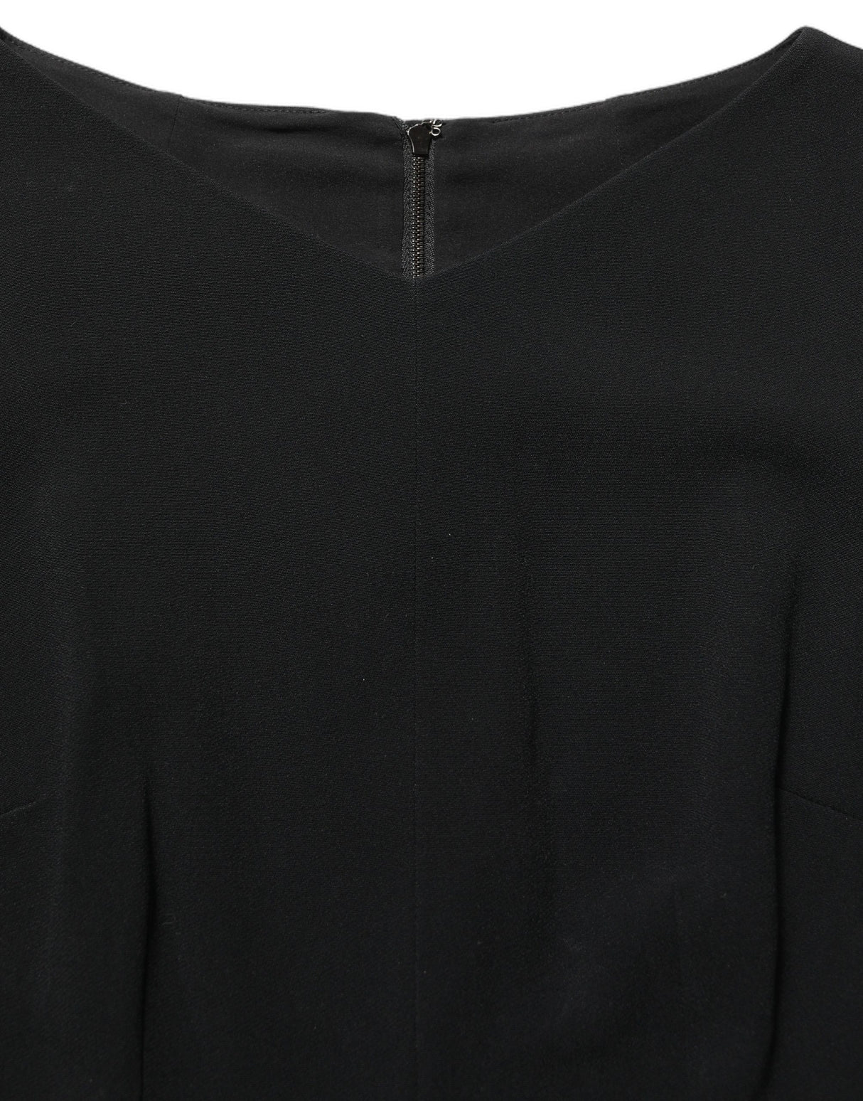 Dolce & Gabbana Black Viscose Short Sleeve A-line Midi Dress