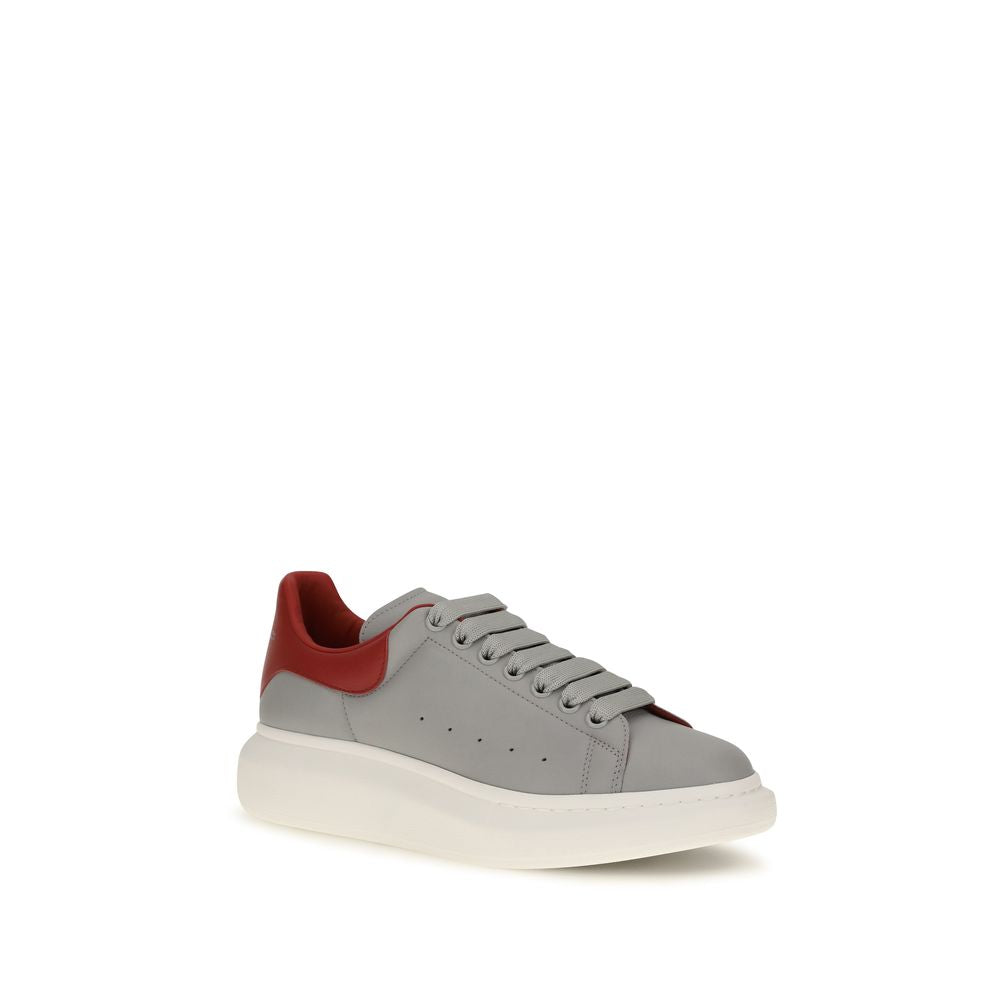 Alexander McQueen Gray Calf Leather Bos Taurus Platform Sneakers