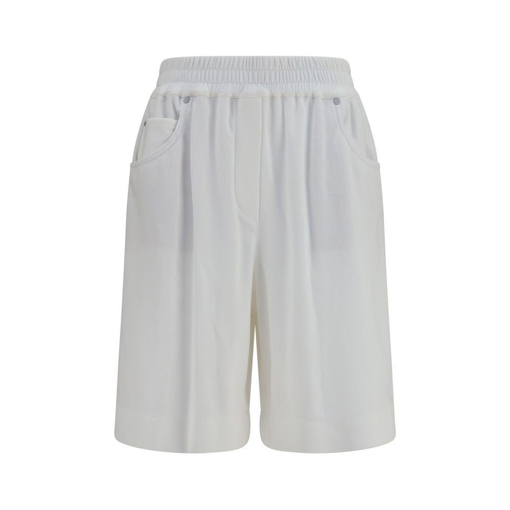 Brunello Cucinelli White Cotton Bermuda Shorts
