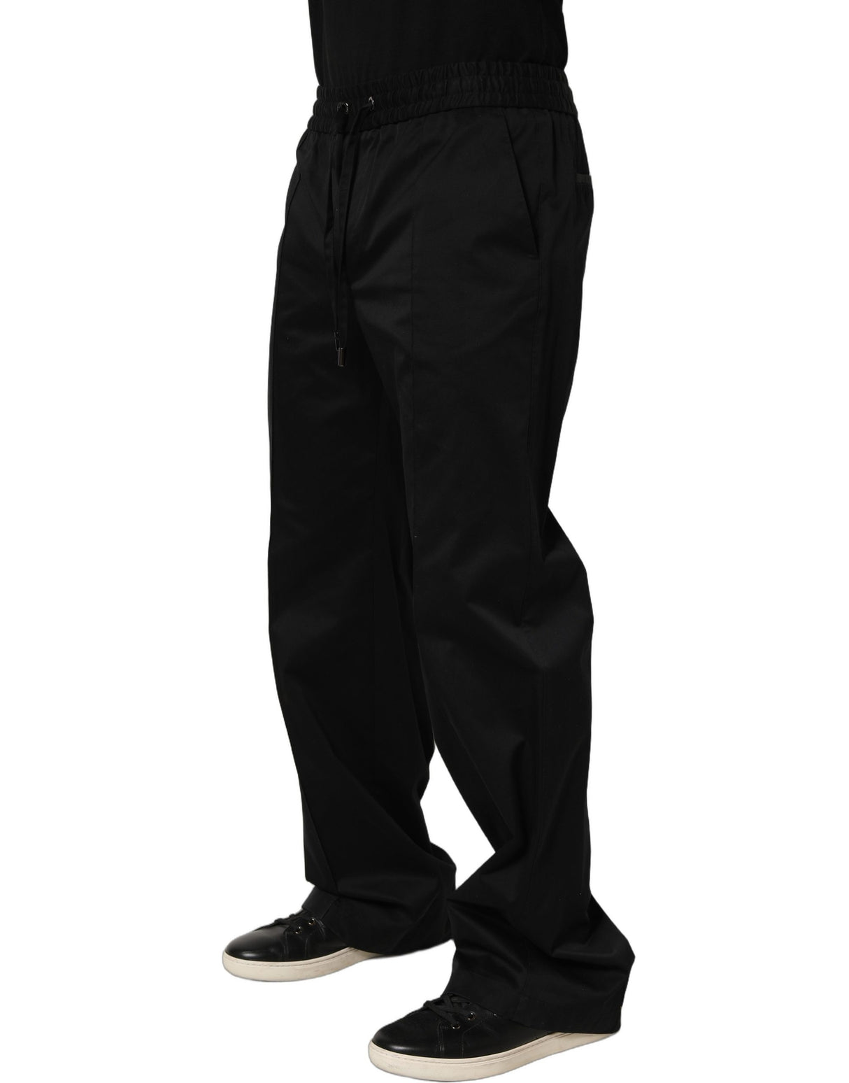 Dolce & Gabbana Black Drawstring Cotton Jogger Men Sweatpants Pants