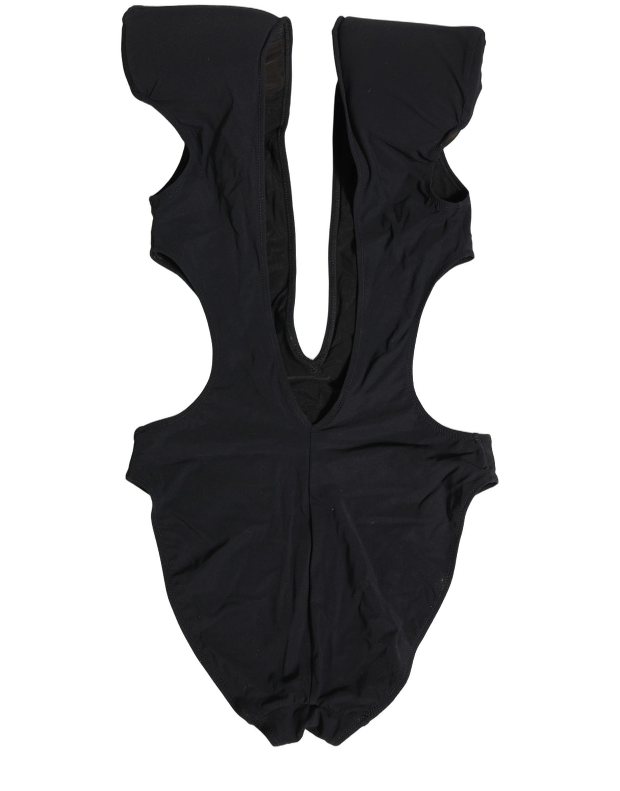 Dolce & Gabbana Black Logo Embellished Cutout One Piece Swimwear