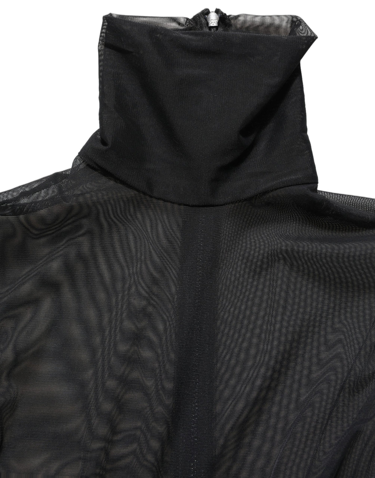 Dolce & Gabbana Black Sheer Mesh Jumpsuit Turtleneck Dress
