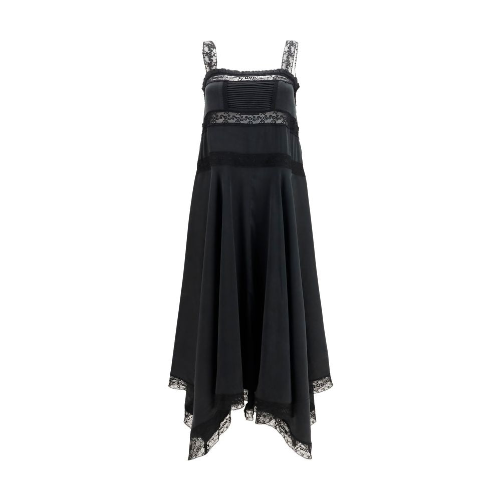Ganni Black Silk Cocktail Dress