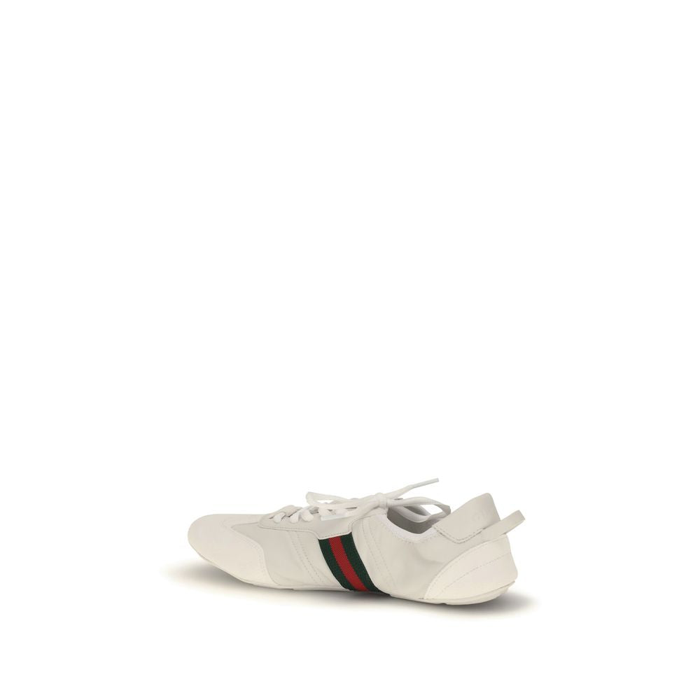 Gucci White Calf Leather Bos Taurus Low Top Sneakers