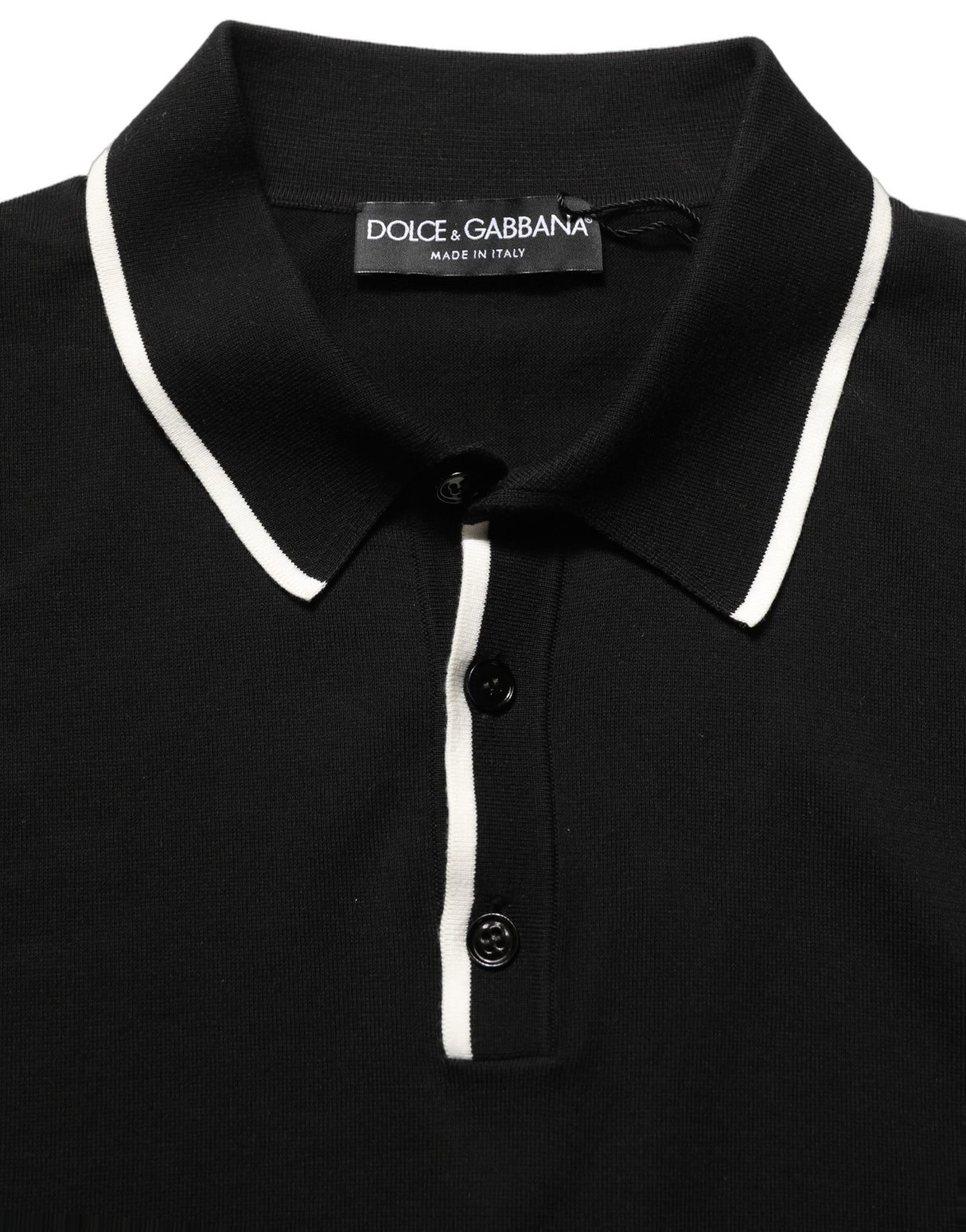 Dolce & Gabbana Black Cotton Collared Short Sleeves Men Polo T-shirt