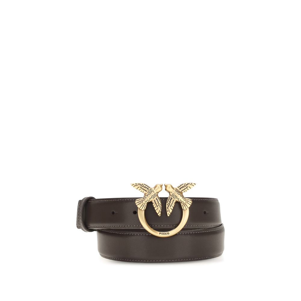 PINKO Brown Calf Leather Bos Taurus Regular Belt