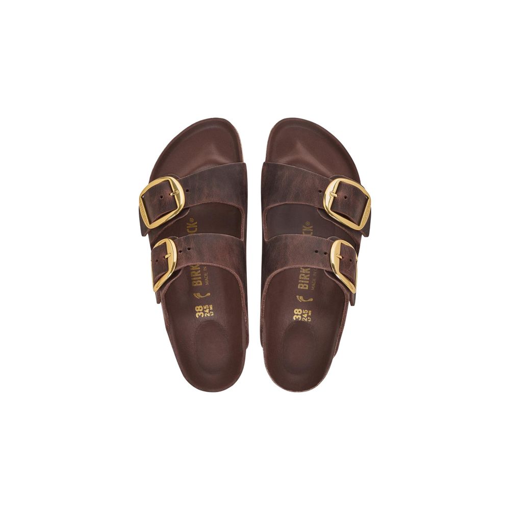 Birkenstock Brown Leather Flat Sandals