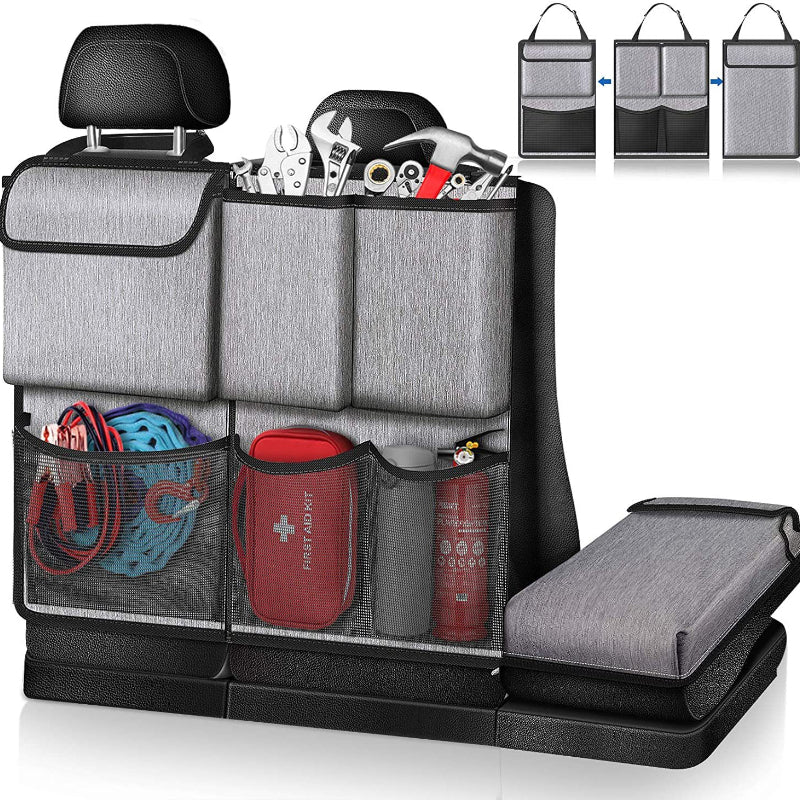 Oxford Cloth Car Trunk Organizer Bag Kit with Splicing