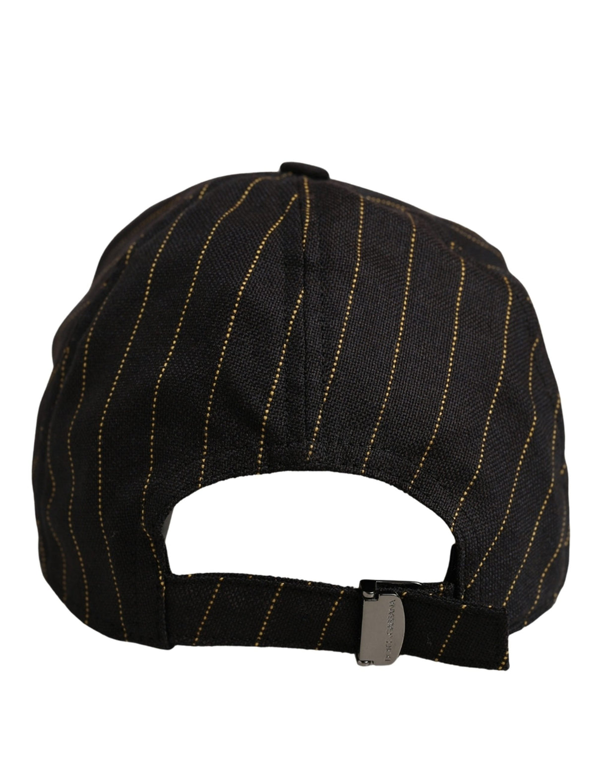 Dolce & Gabbana Black Gold Pinstriped Cotton Baseball Cap Hat