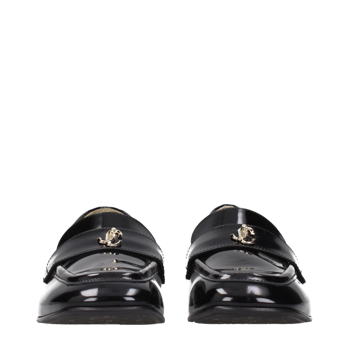 Jimmy Choo Black Leather Slip-On Loafers