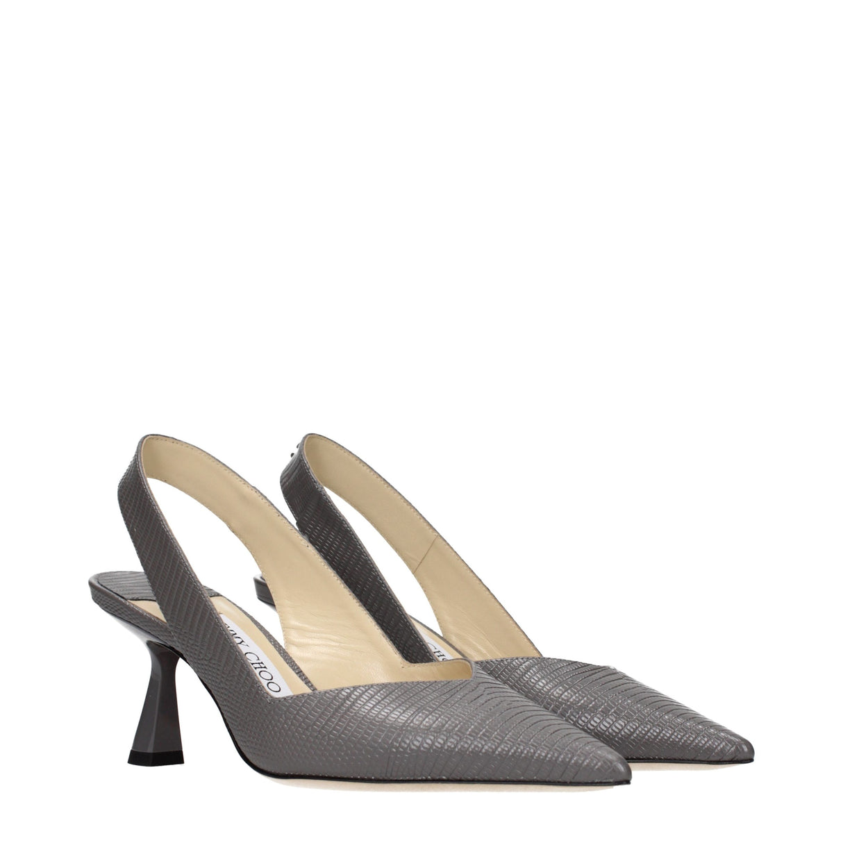 Jimmy Choo Gray Leather High Heel Pumps