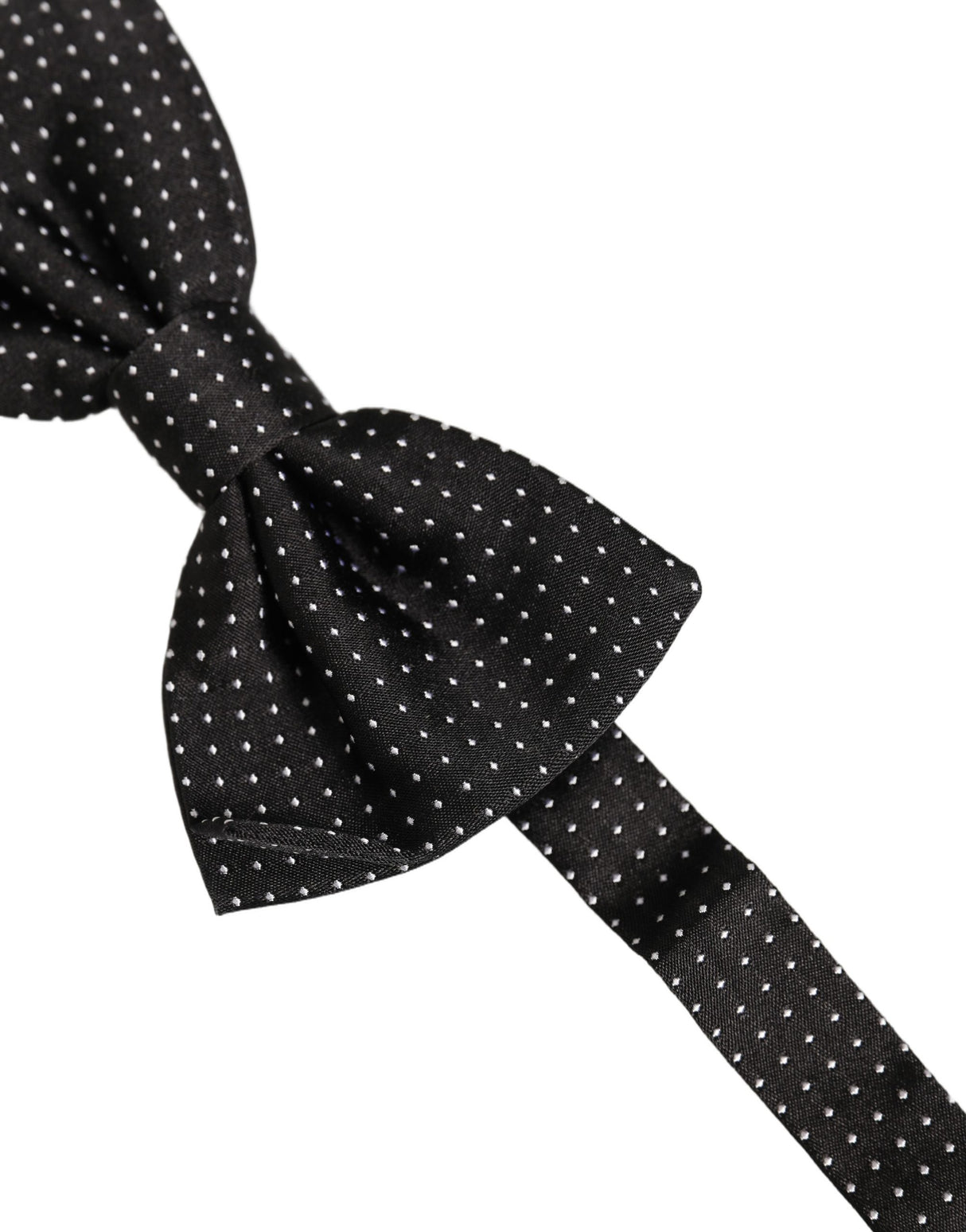 Dolce & Gabbana Men Black Polka Dot Silk Adjustable Neck Papillon Bow Tie