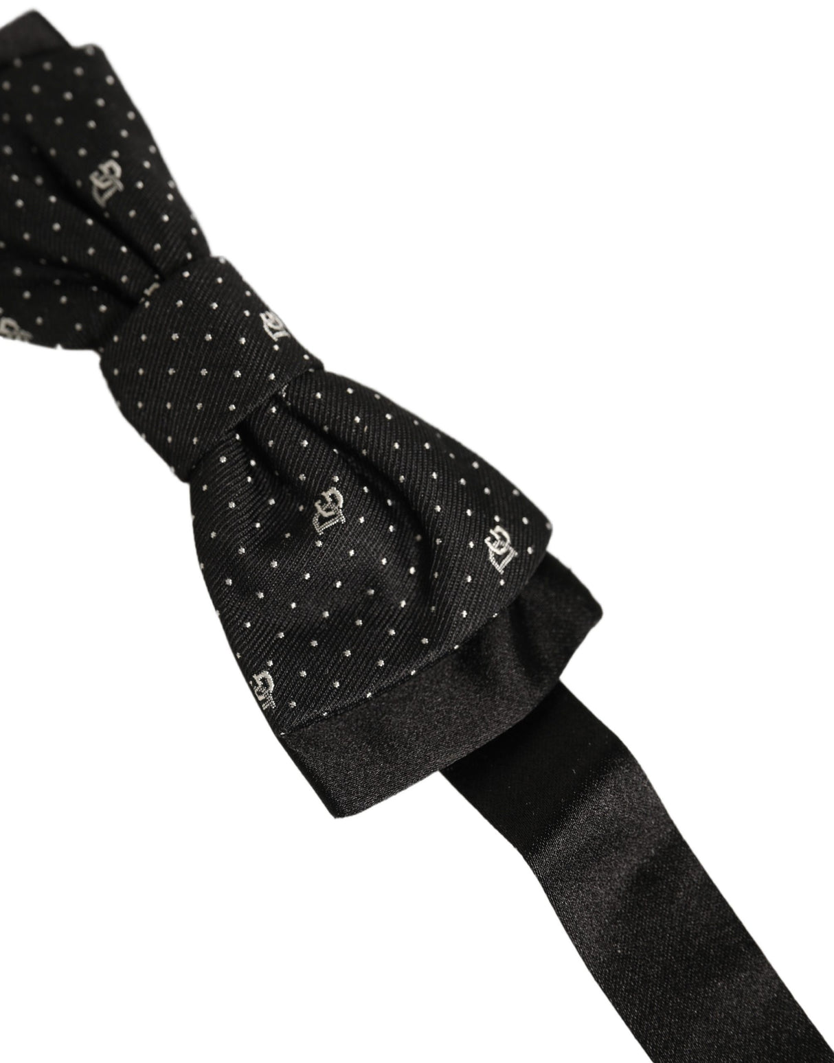Dolce & Gabbana Men Black DG Polka Dot Adjustable Neck Papillon Bow Tie